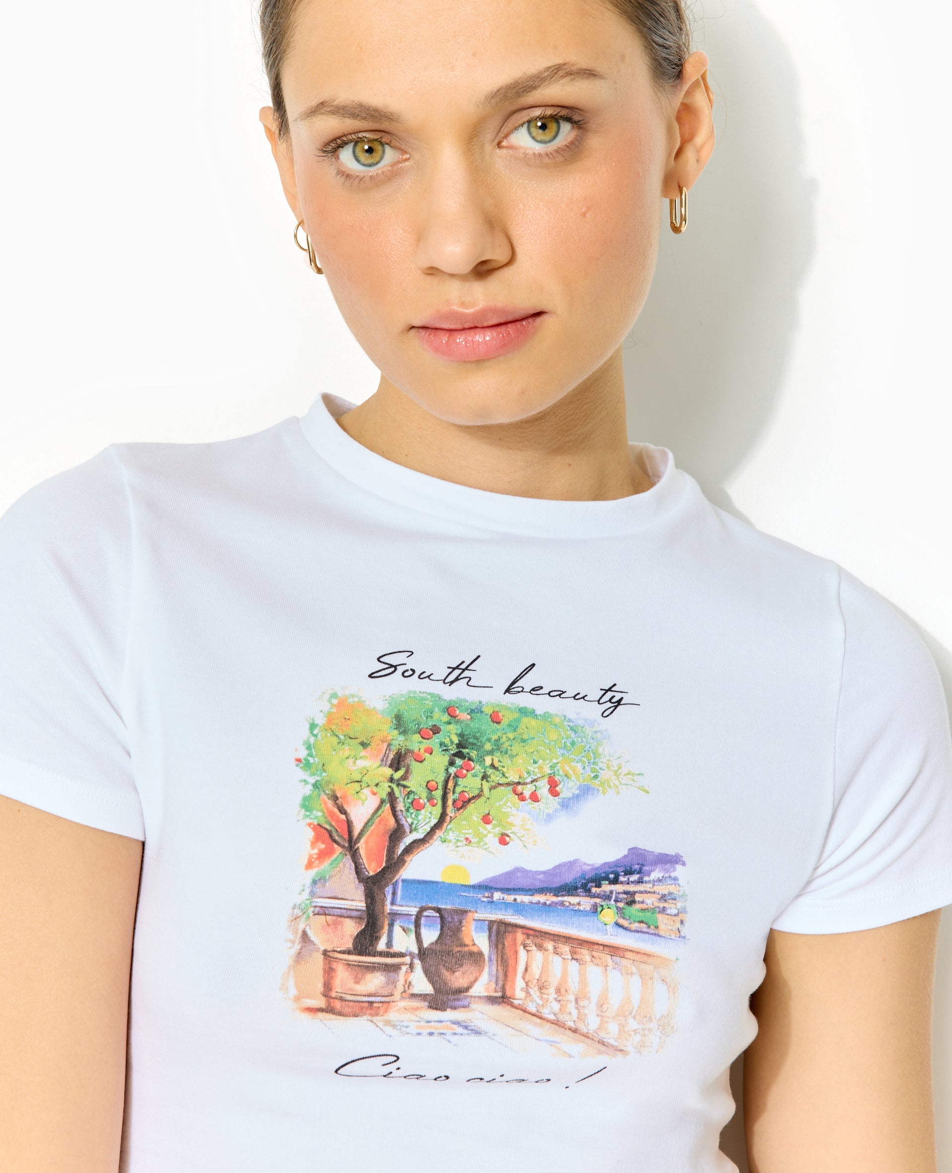 T-shirt manches courtes avec print devant