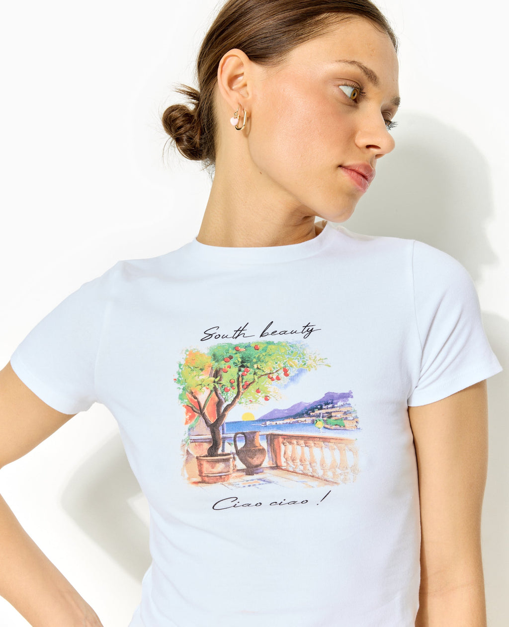 T-shirt manches courtes avec print devant