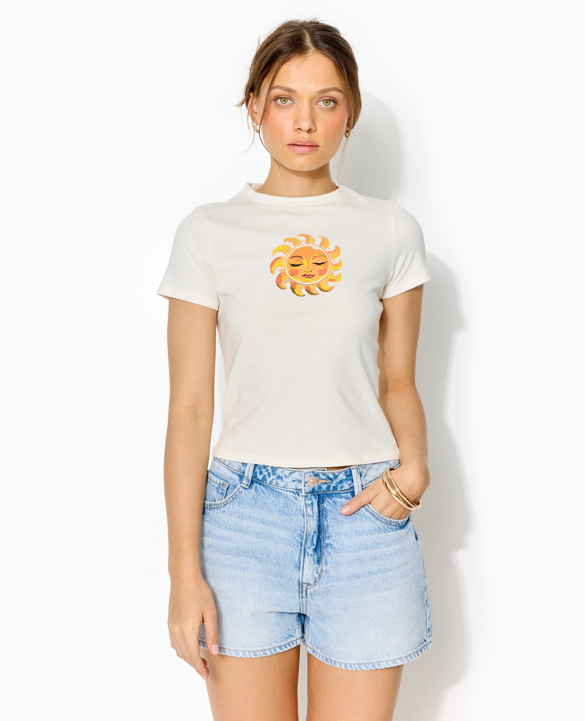 T-shirt manches courtes avec print devant