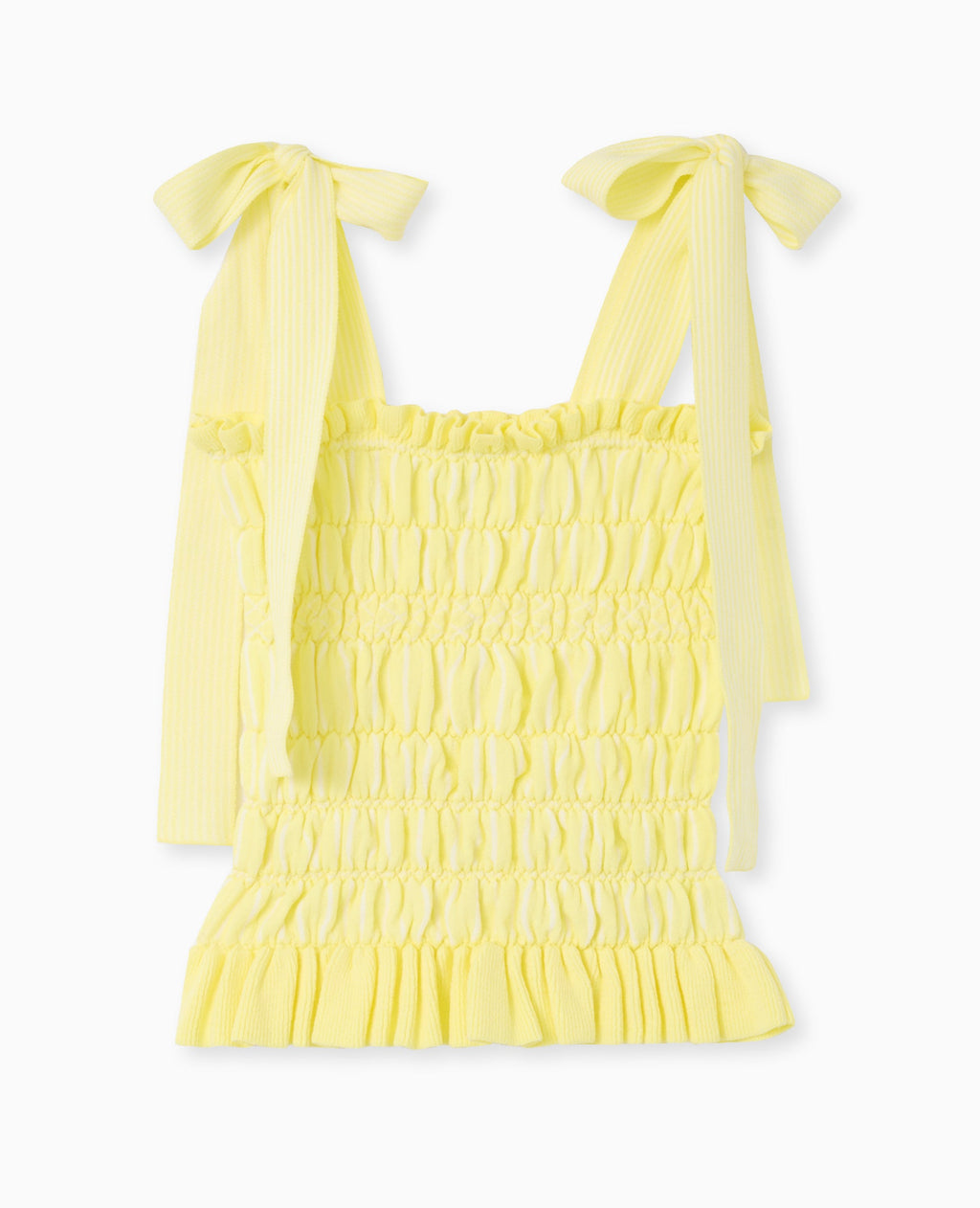 Top en maille avec smock et bretelles à nouer