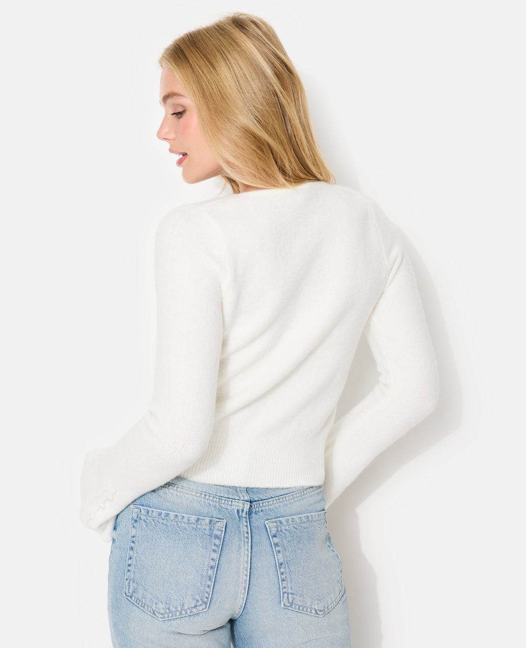 Pull encolure carrée avec manches flare