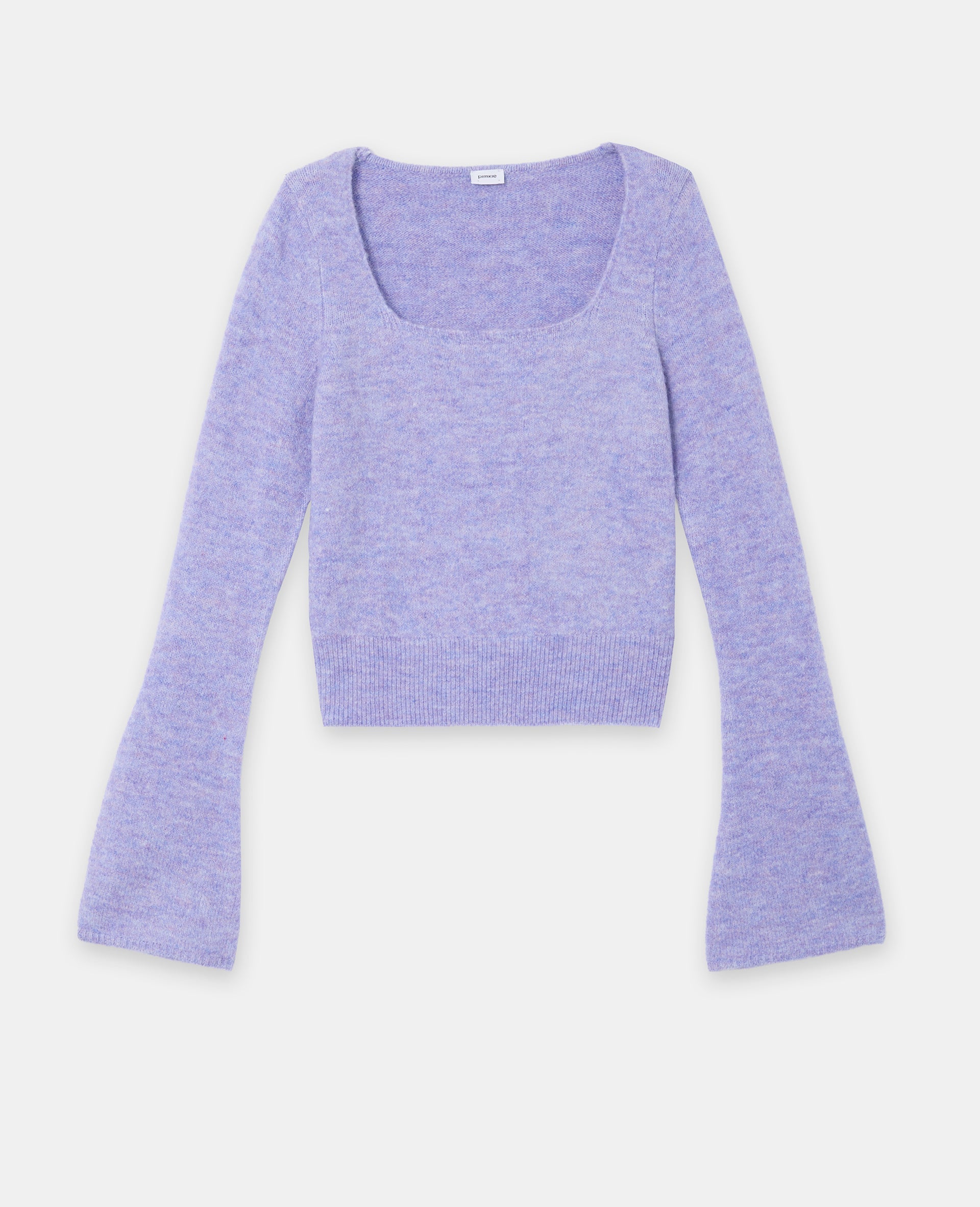 Pull encolure carrée avec manches flare