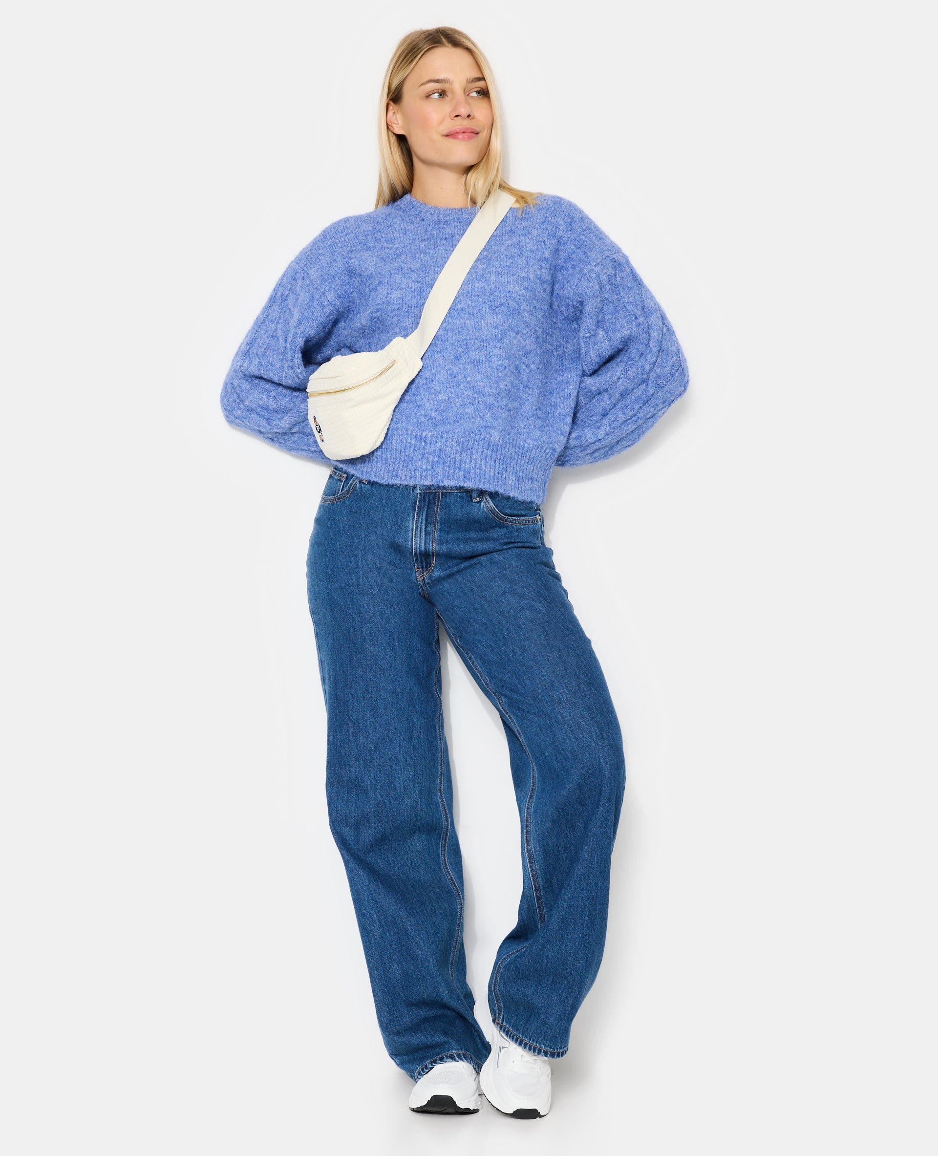 Pull ample avec manches en maille torsadée