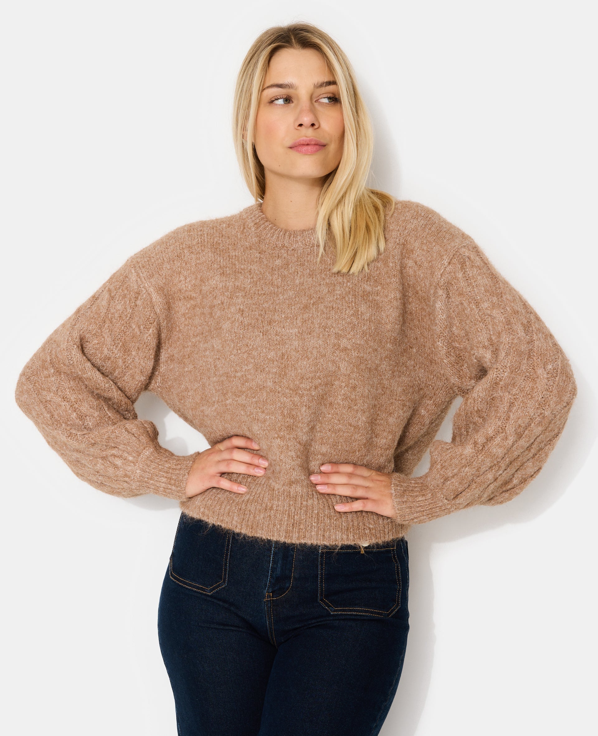 Pull ample avec manches en maille torsadée