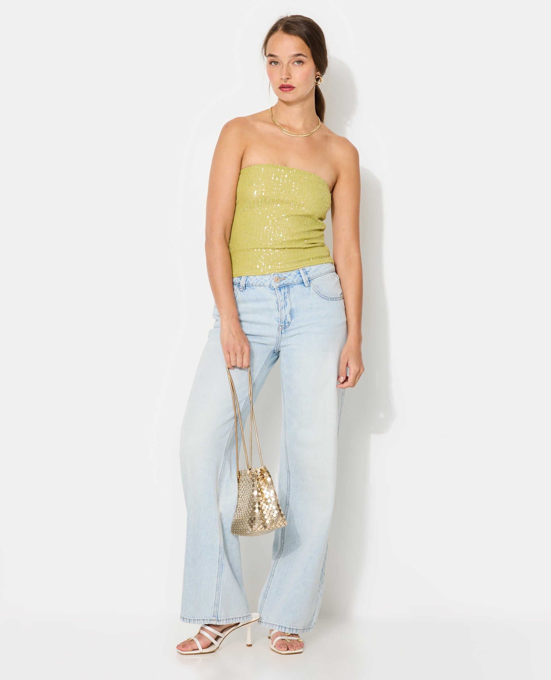 Top bandeau avec sequins