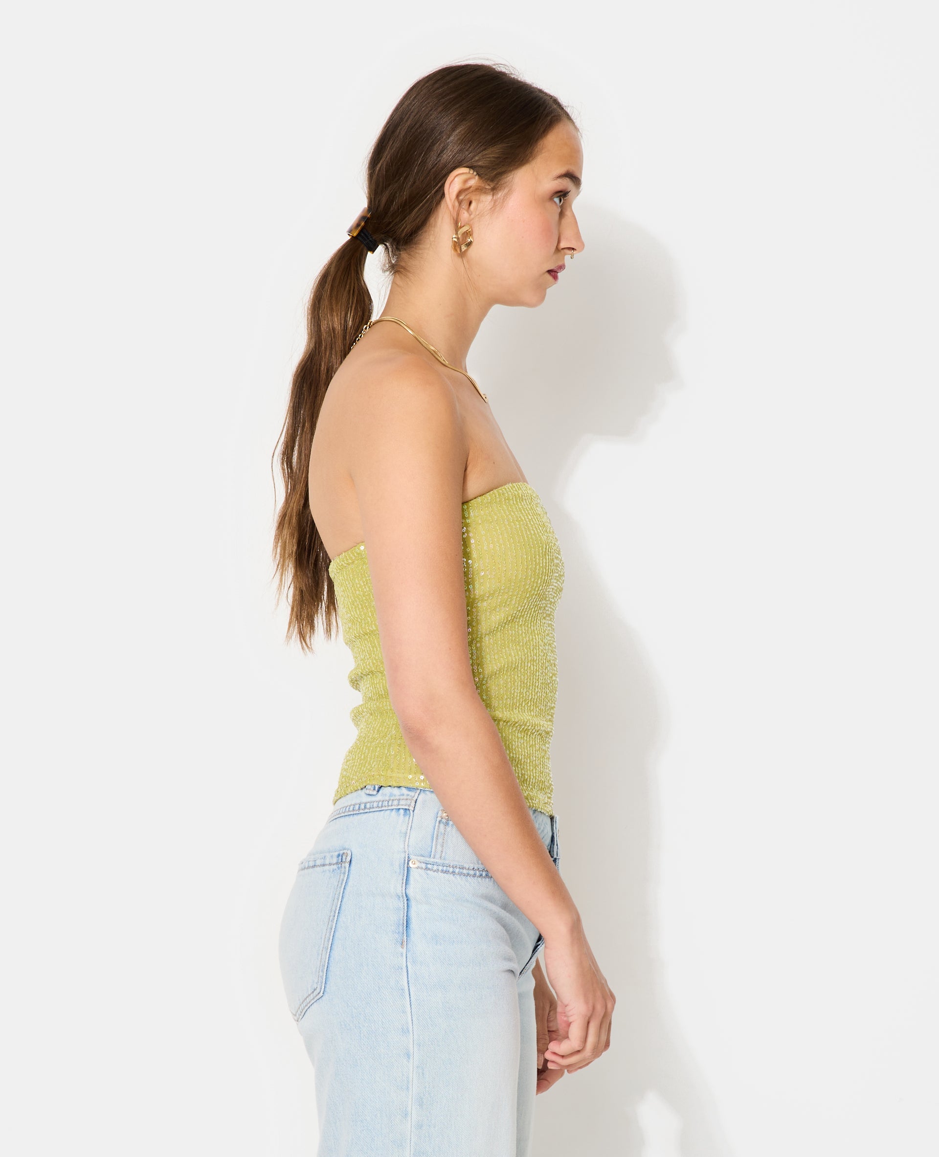 Top bandeau avec sequins