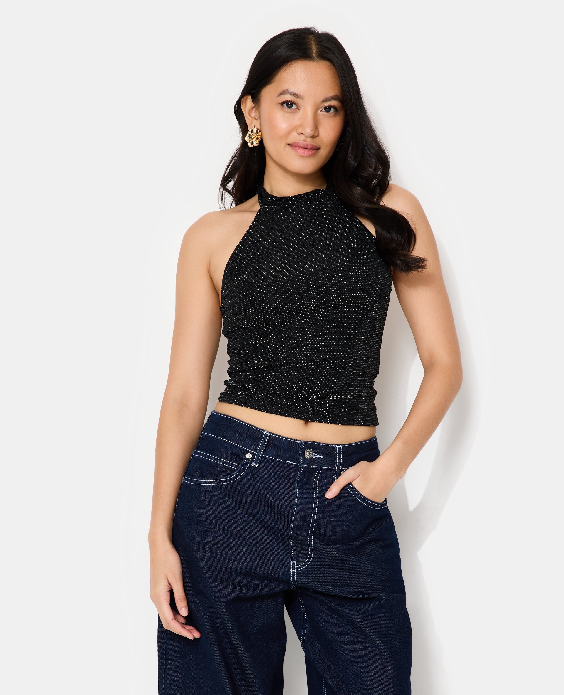 Top dos-nu avec fils lurex