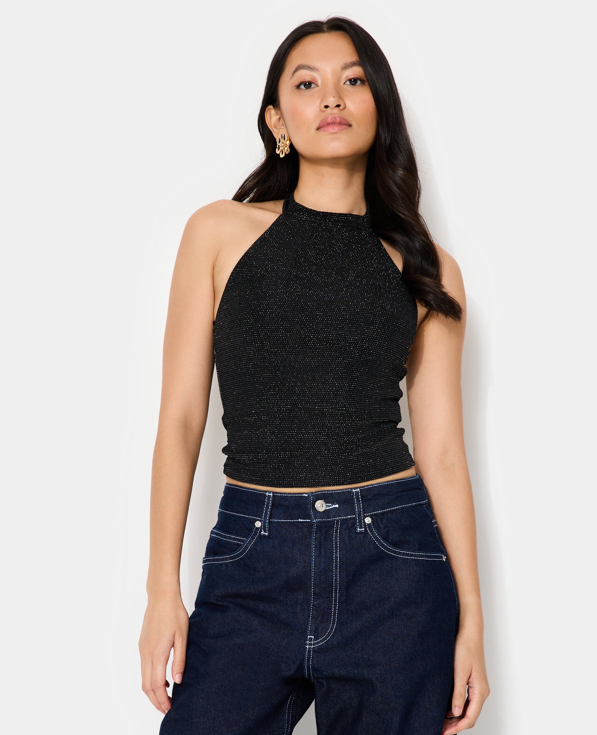Top dos-nu avec fils lurex