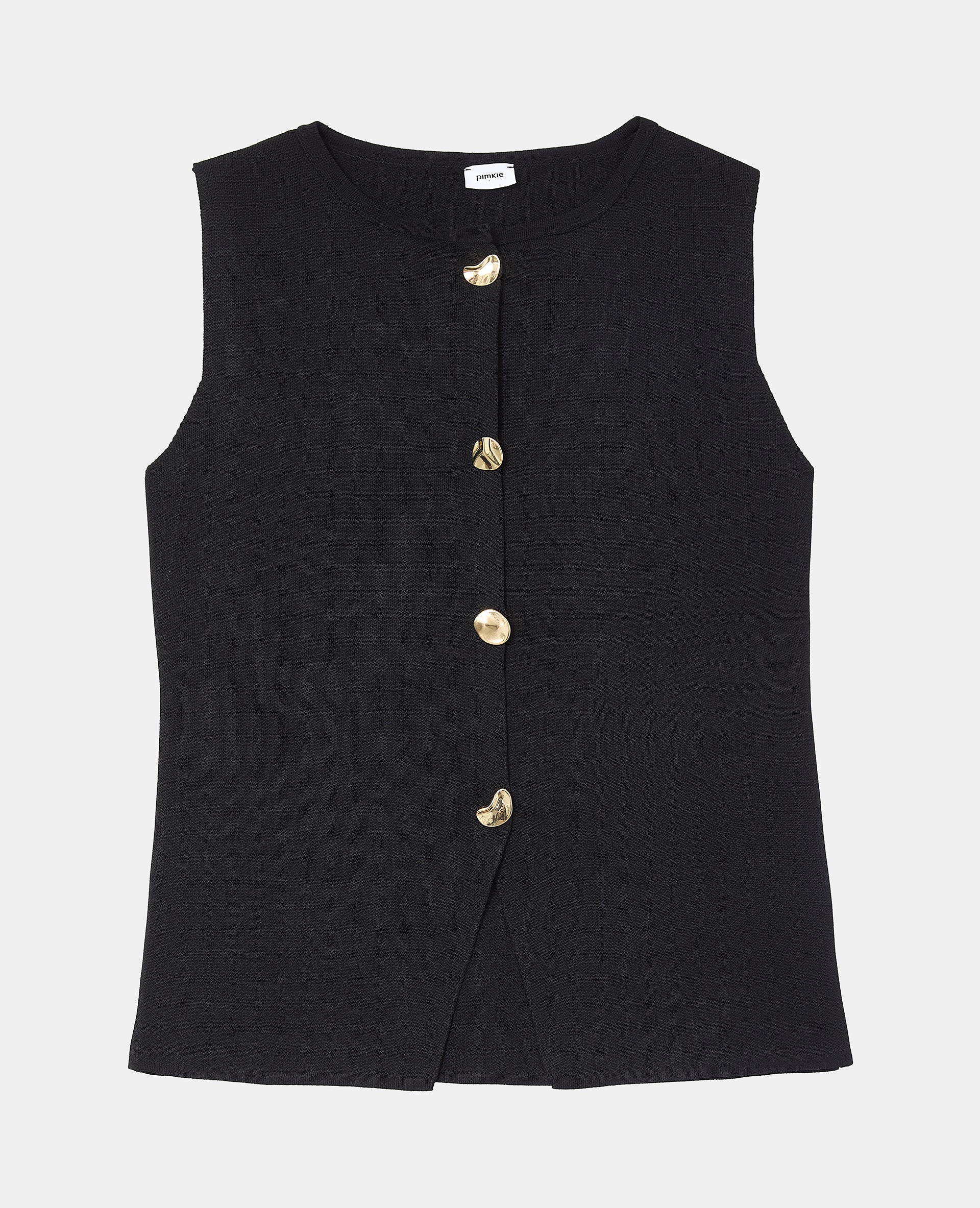 Gilet sans manches avec boutons fantaisie