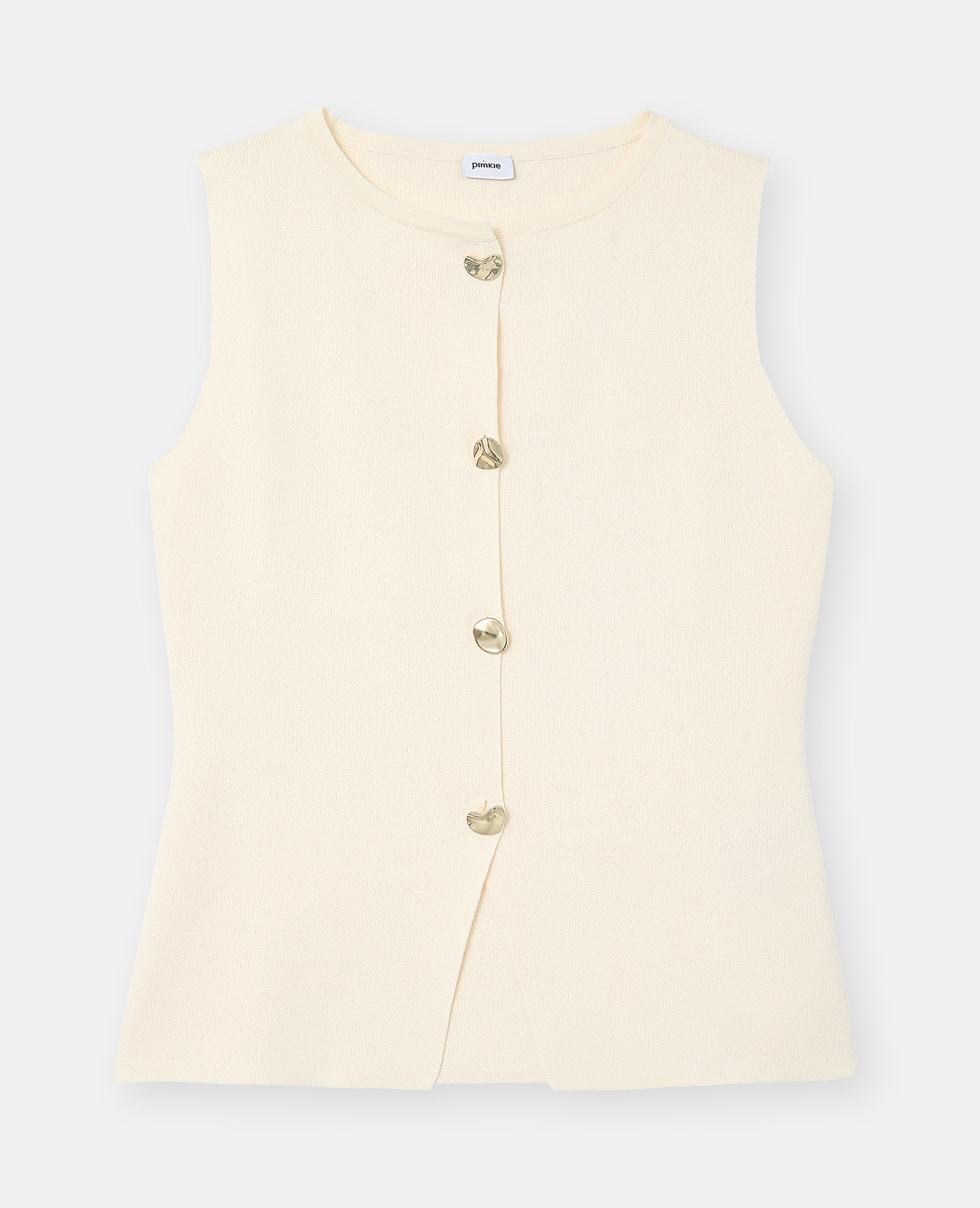 Gilet sans manches avec boutons fantaisie