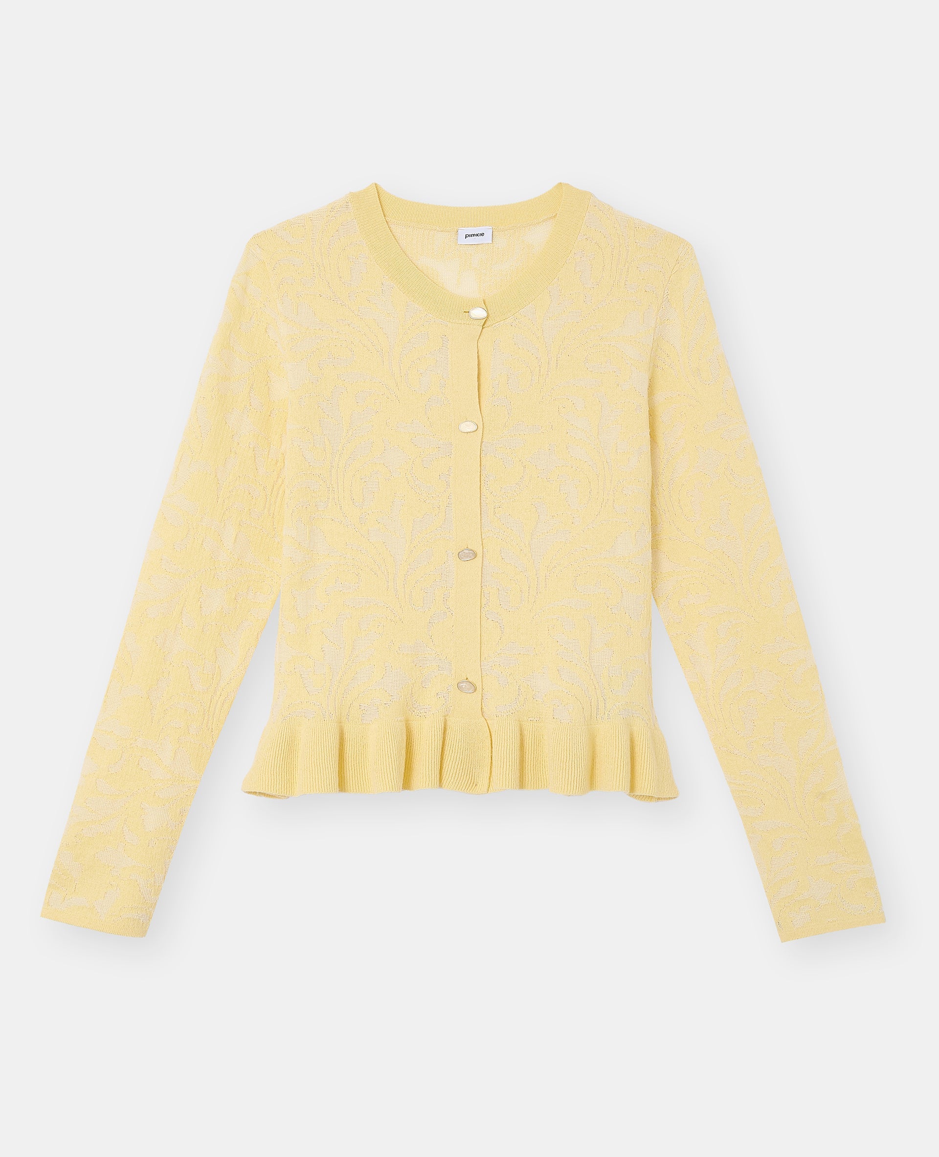Gilet en maille effet jacquard avec boutons fantaisie