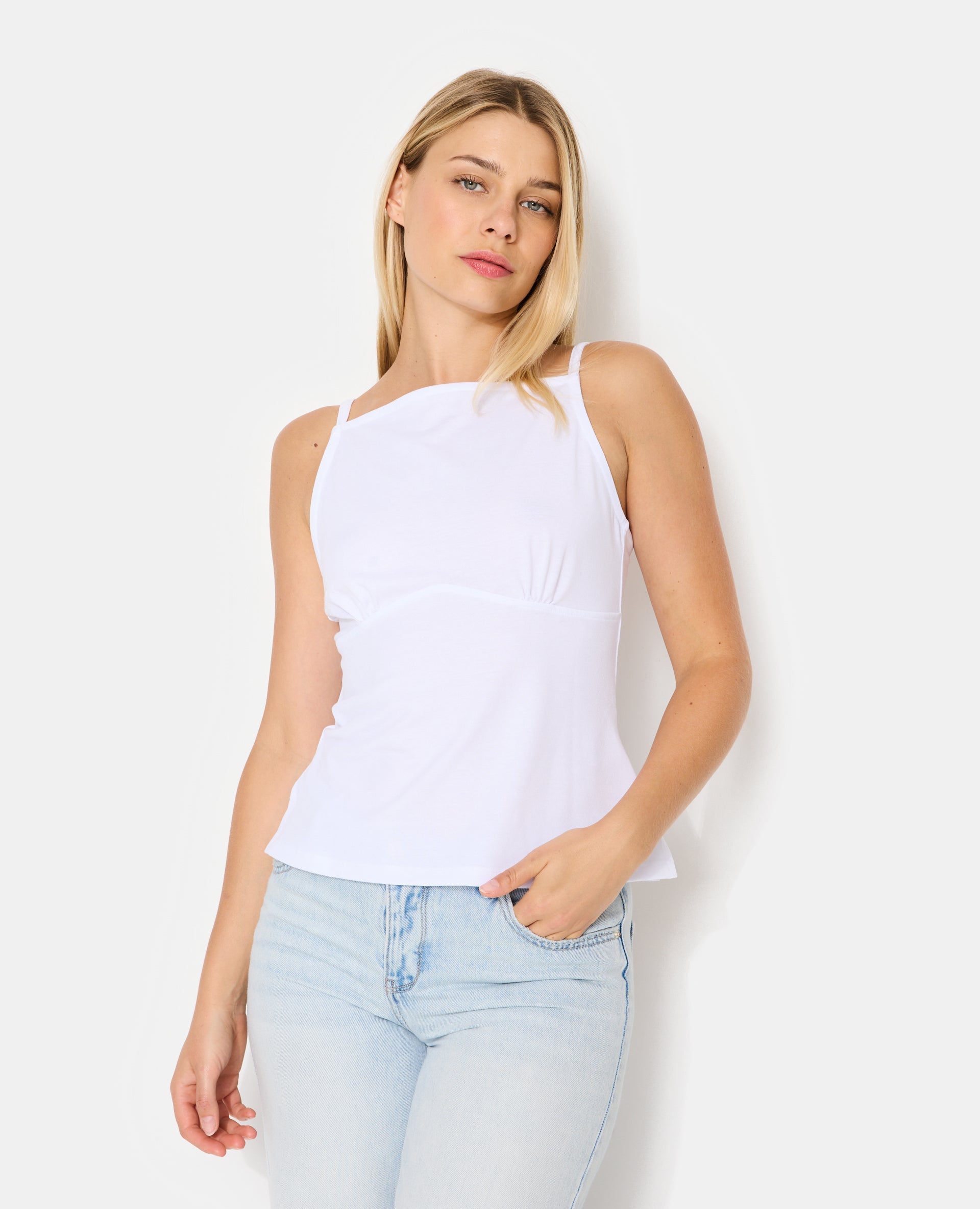 Top à bretelles avec couture sous poitrine