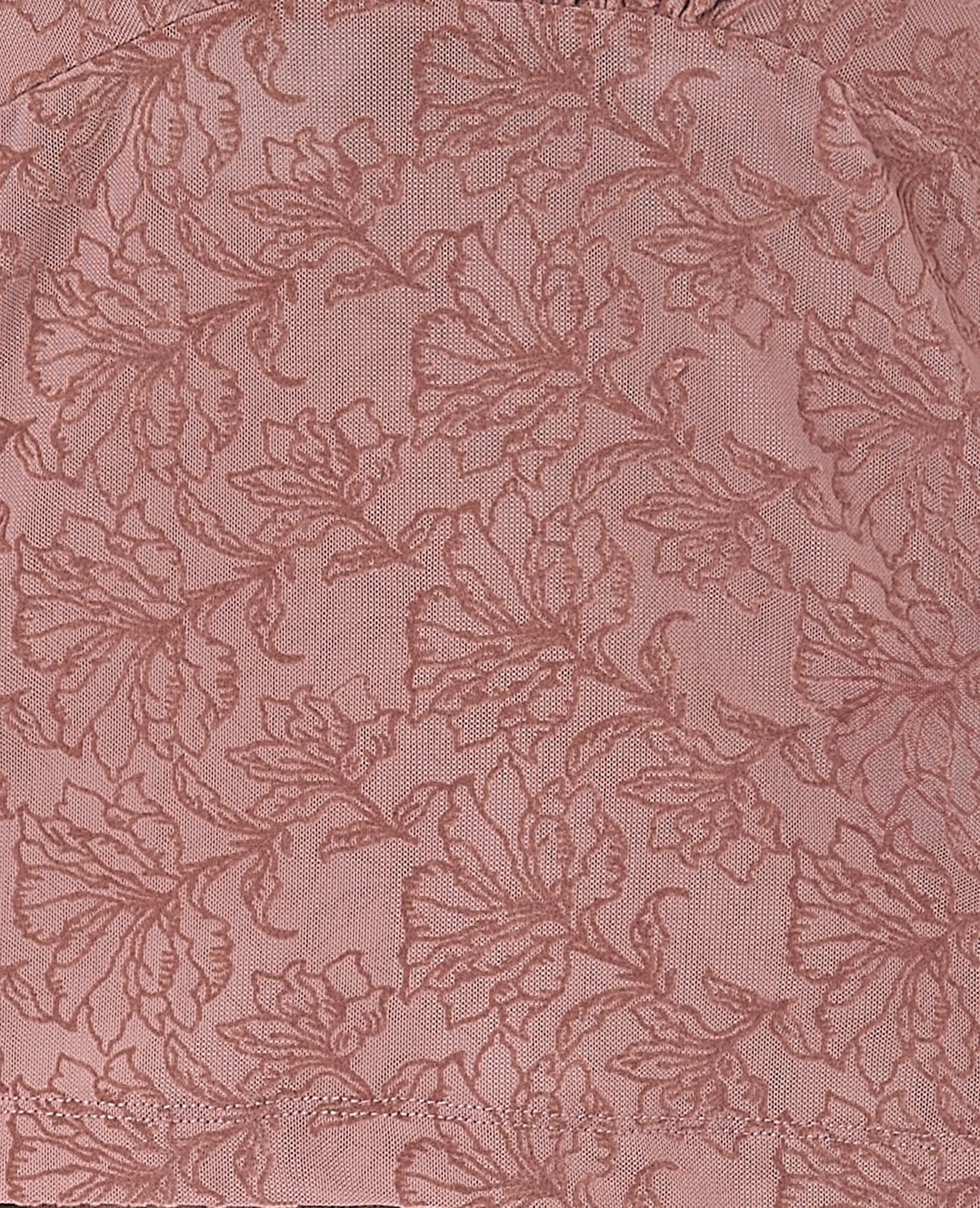 Top en résille avec motifs fleurs en velours