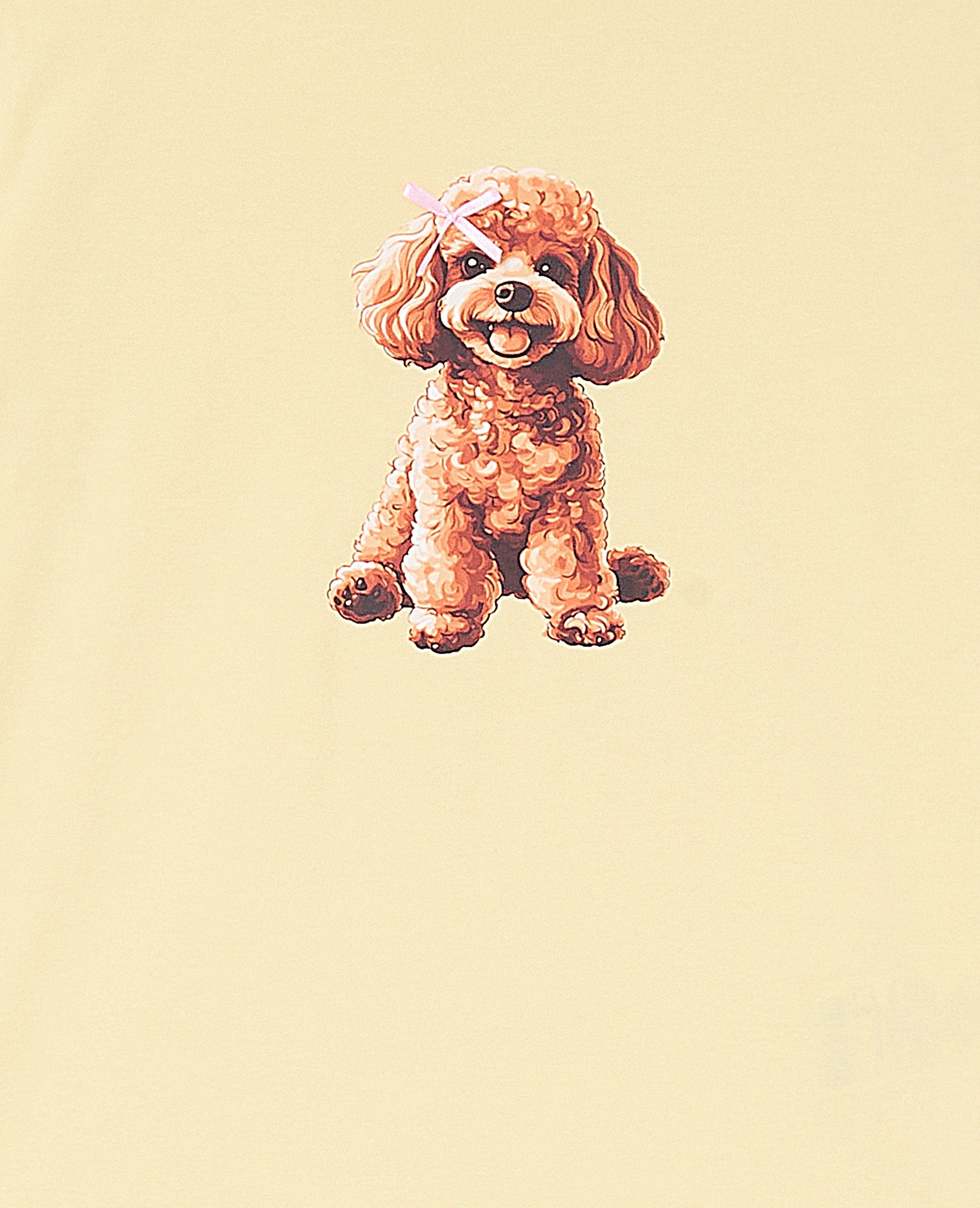 T-shirt ajusté avec print chien + nœud cousu
