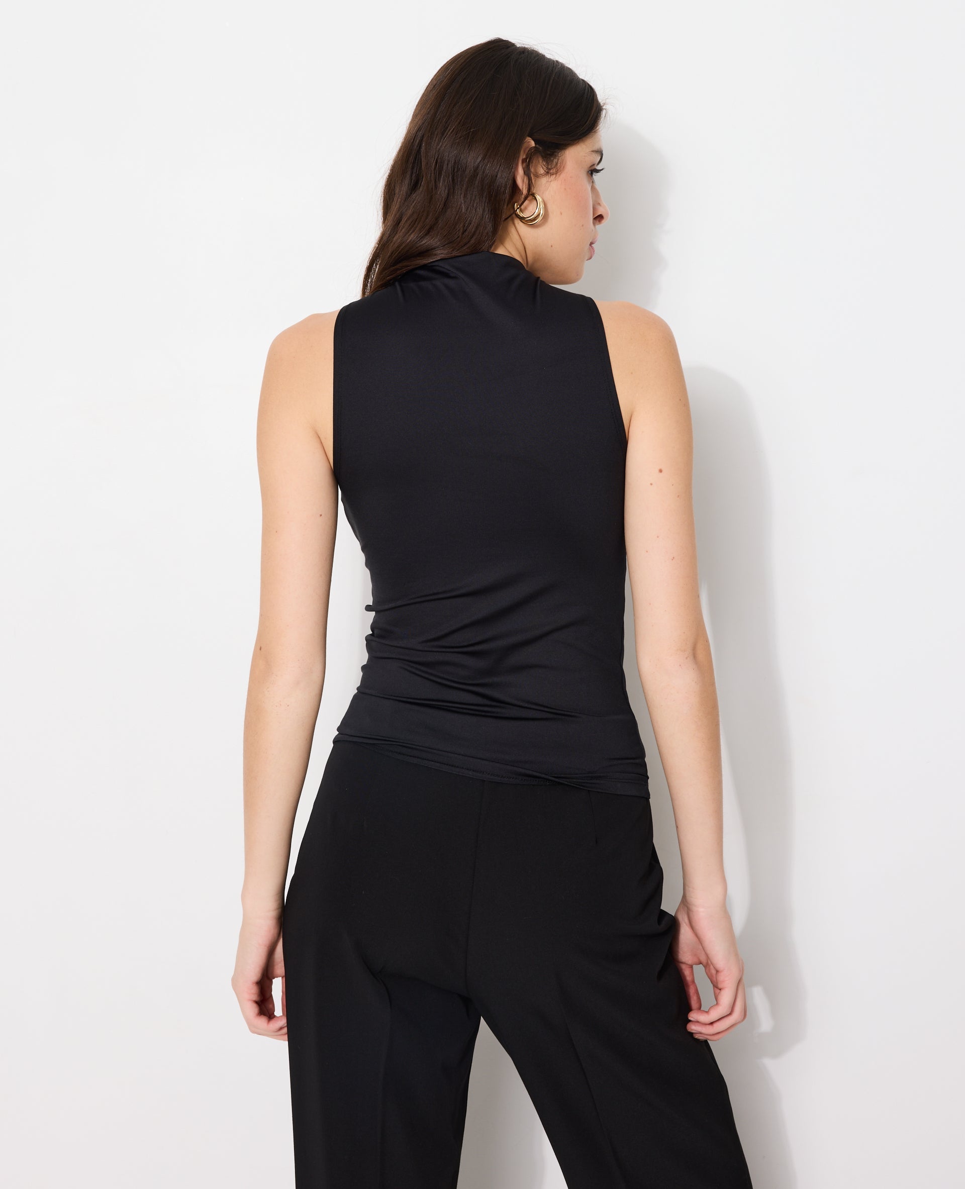 Top en maille stretch avec boucle bijou
