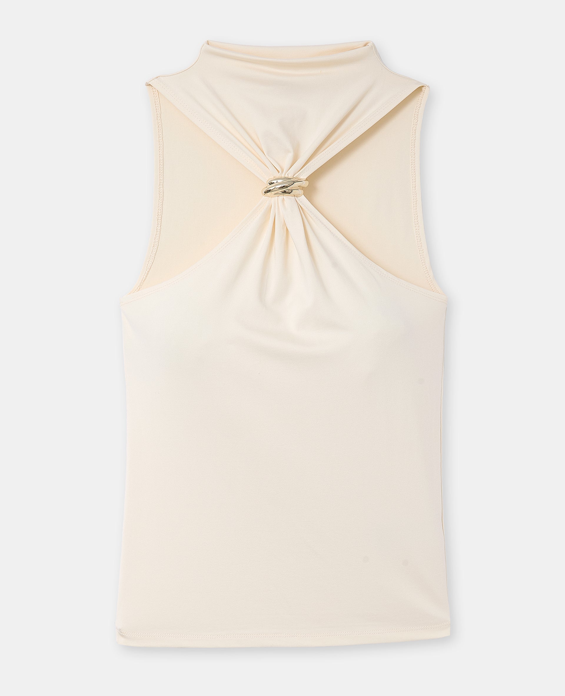 Top en maille stretch avec boucle bijou