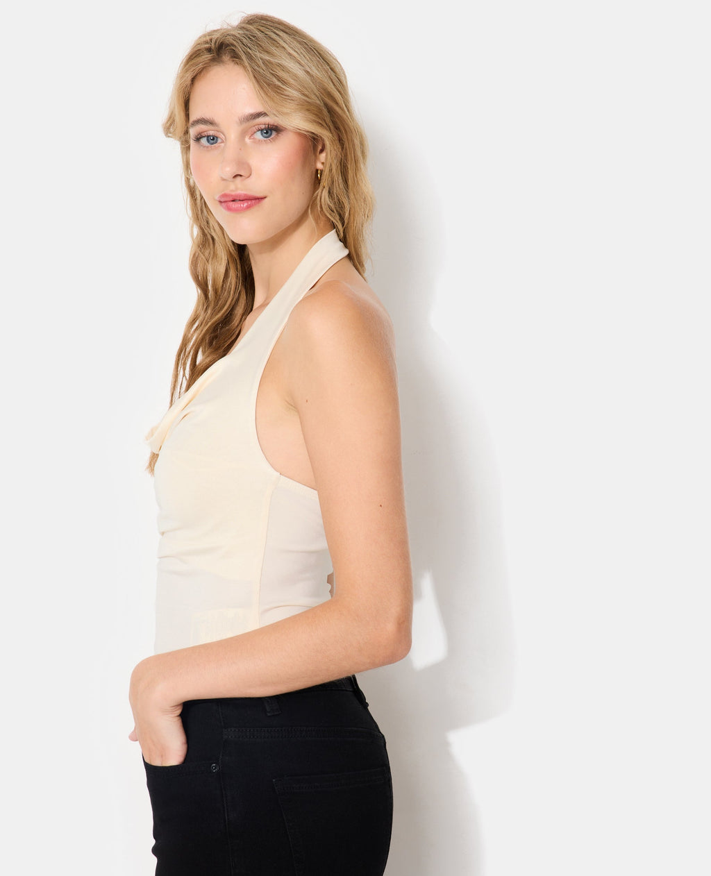Body en maille stretch avec col bénitier