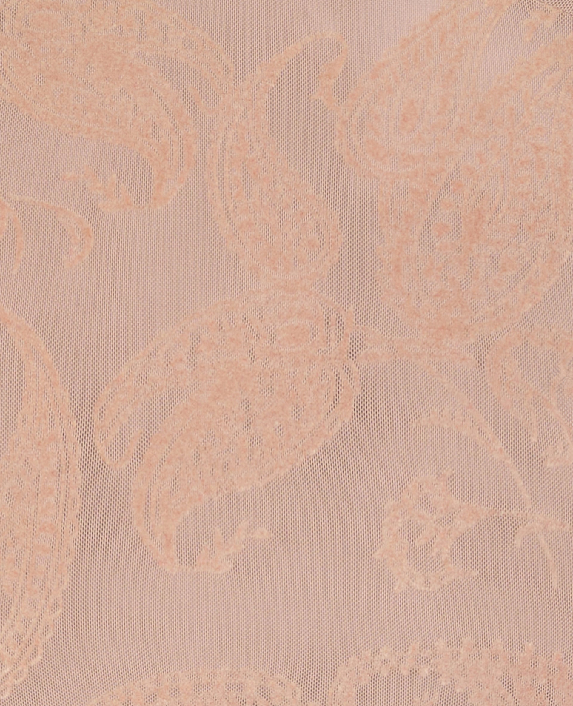 Top en résille avec motif cachemire en velours