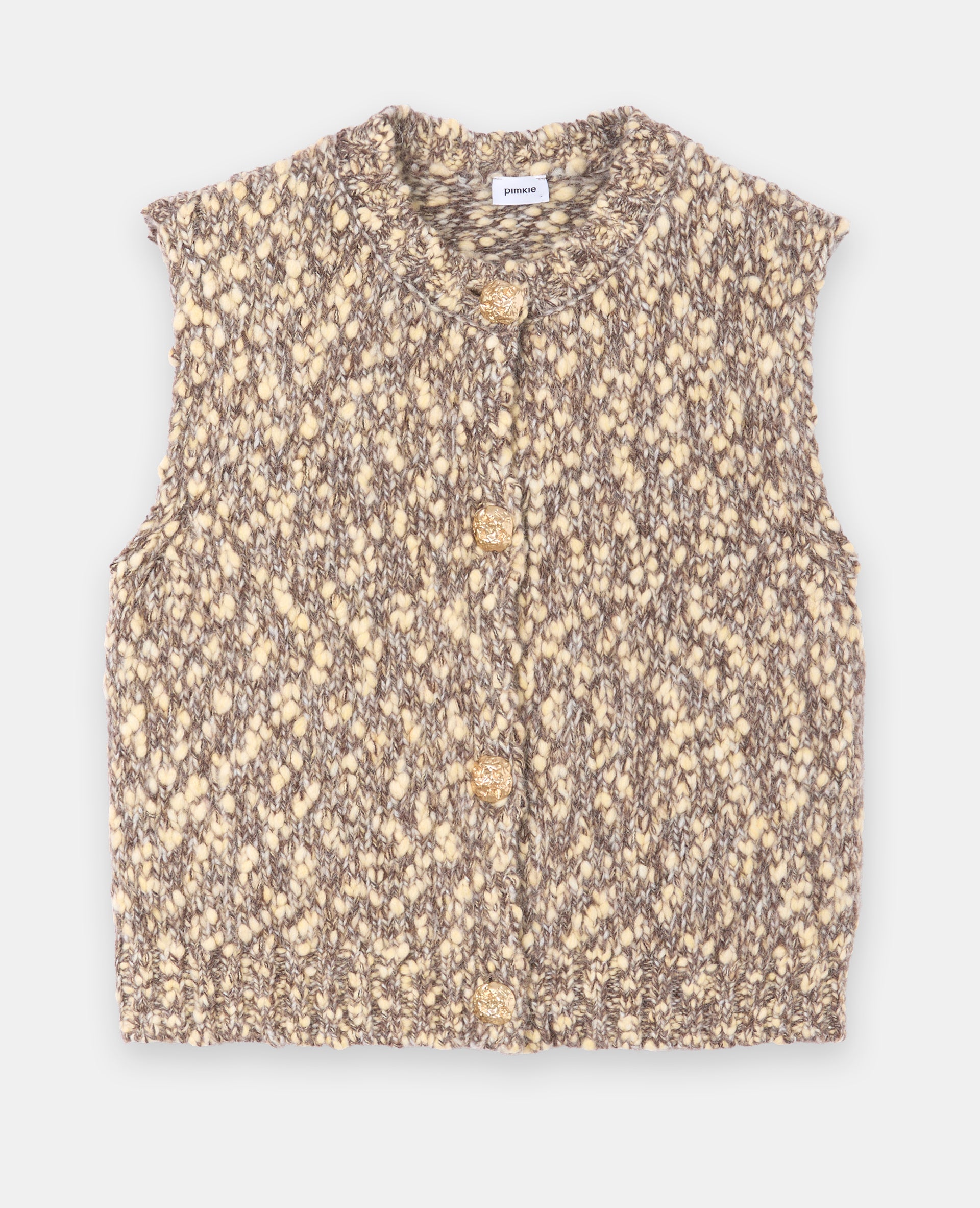 Gilet sans manches en grosse maille moulinée