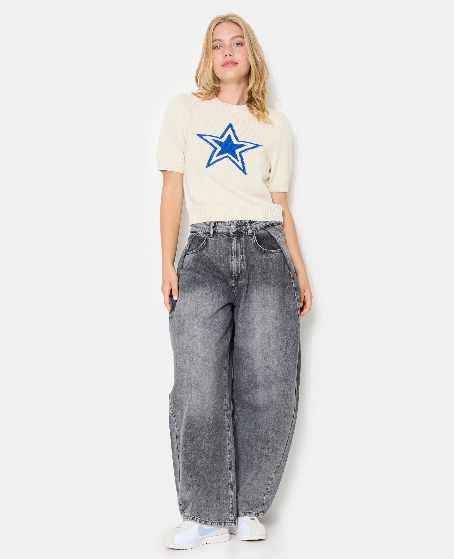 Pull manches courtes avec étoile