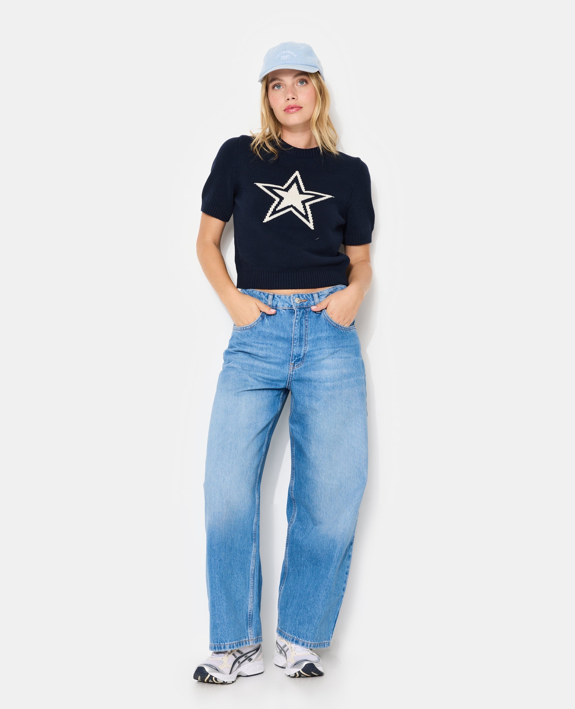 Pull manches courtes avec étoile