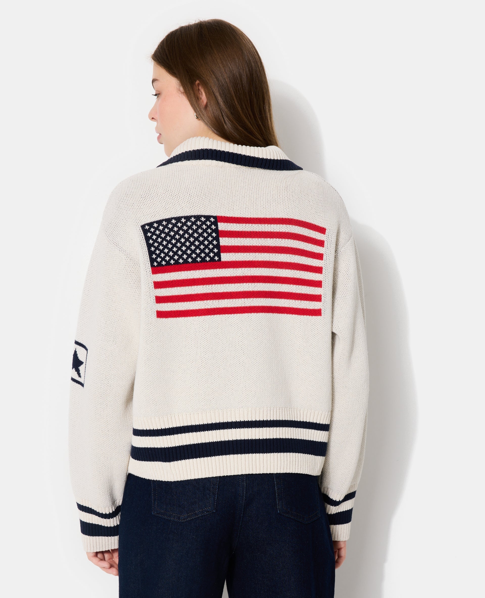 Gilet avec col motif América