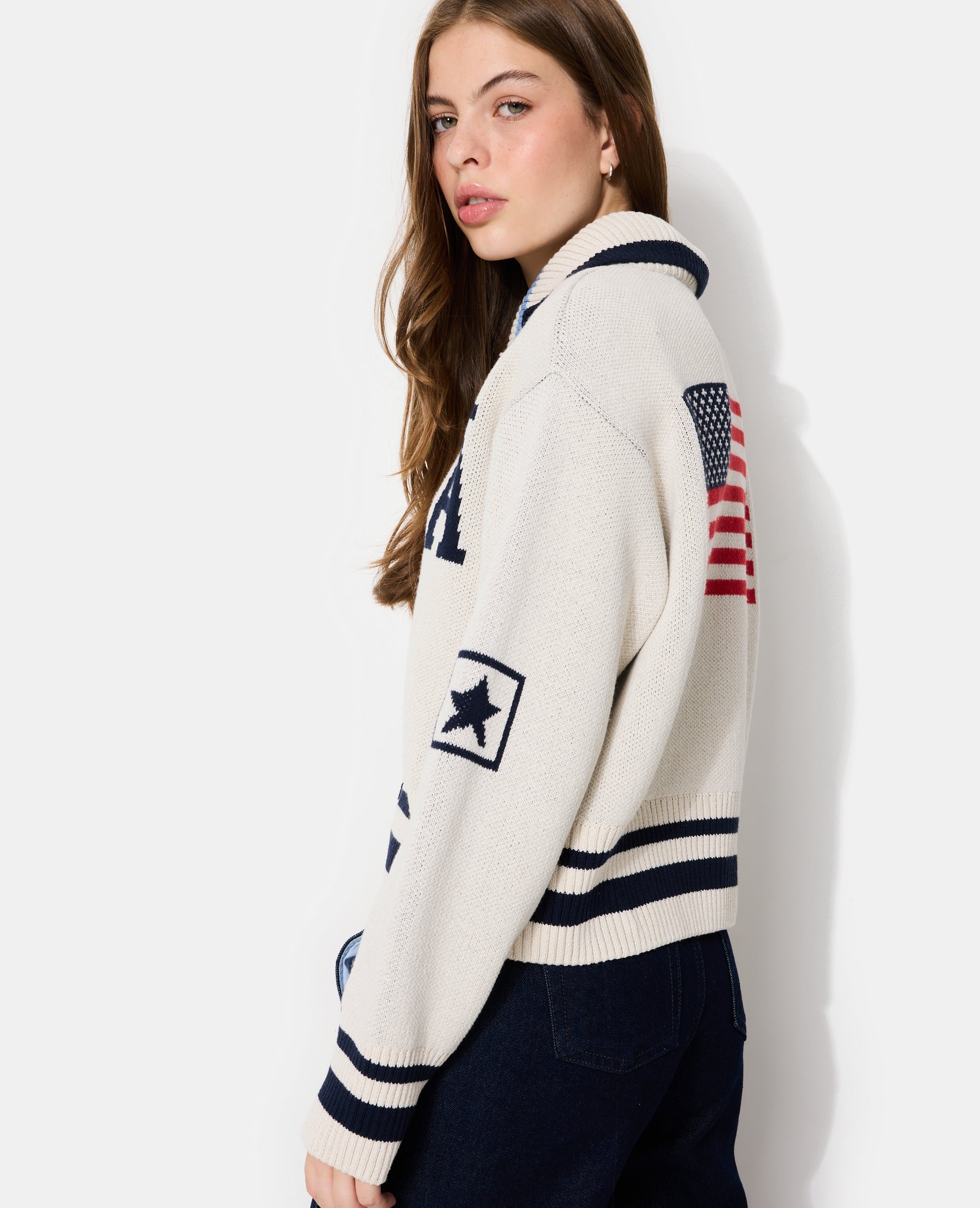 Gilet avec col motif América