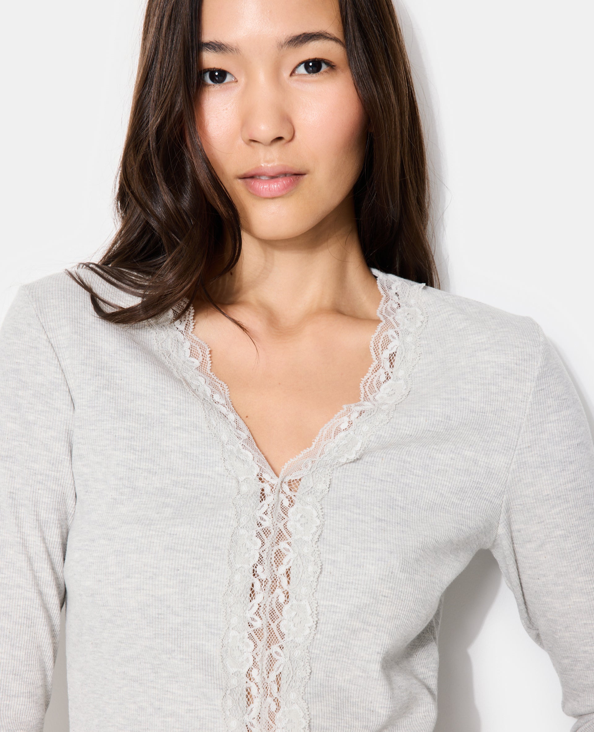 T-shirt manches longues avec dentelle