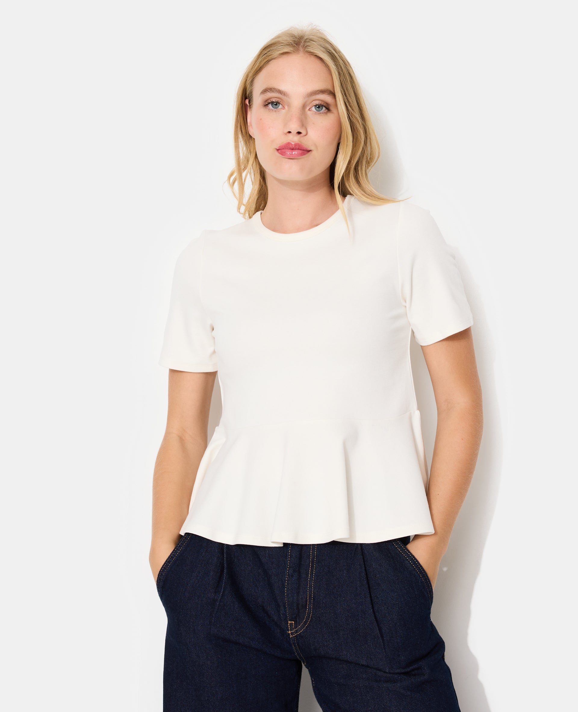 T-shirt peplum manches courtes
