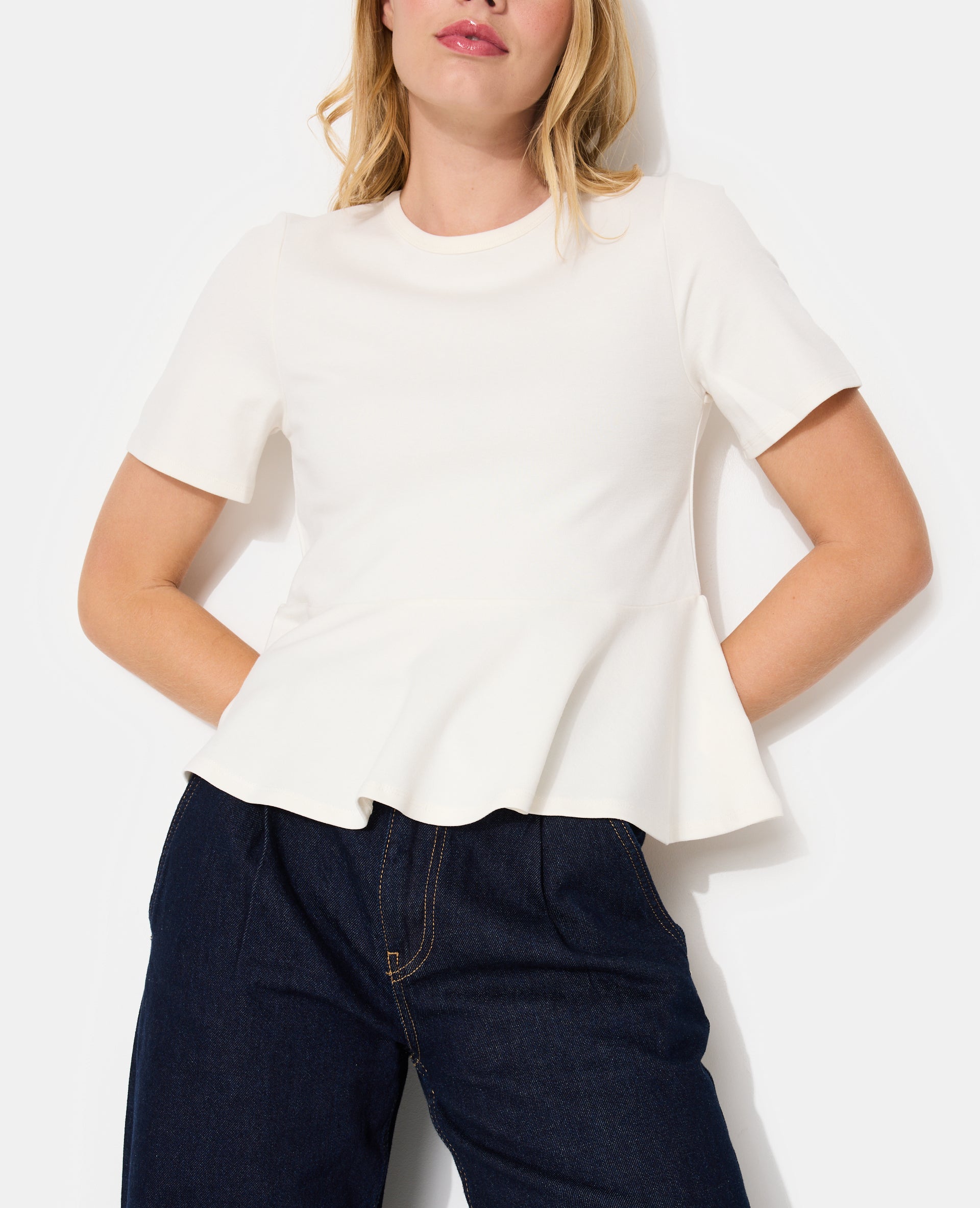 T-shirt peplum manches courtes