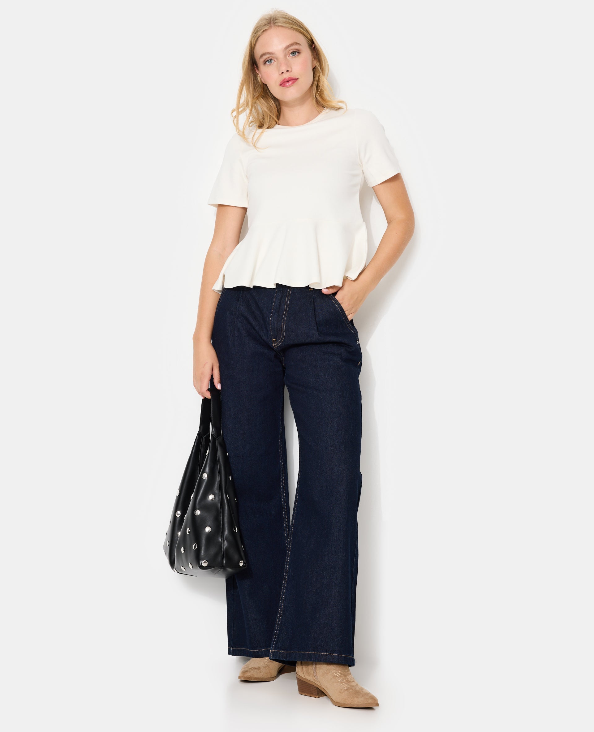 T-shirt peplum manches courtes