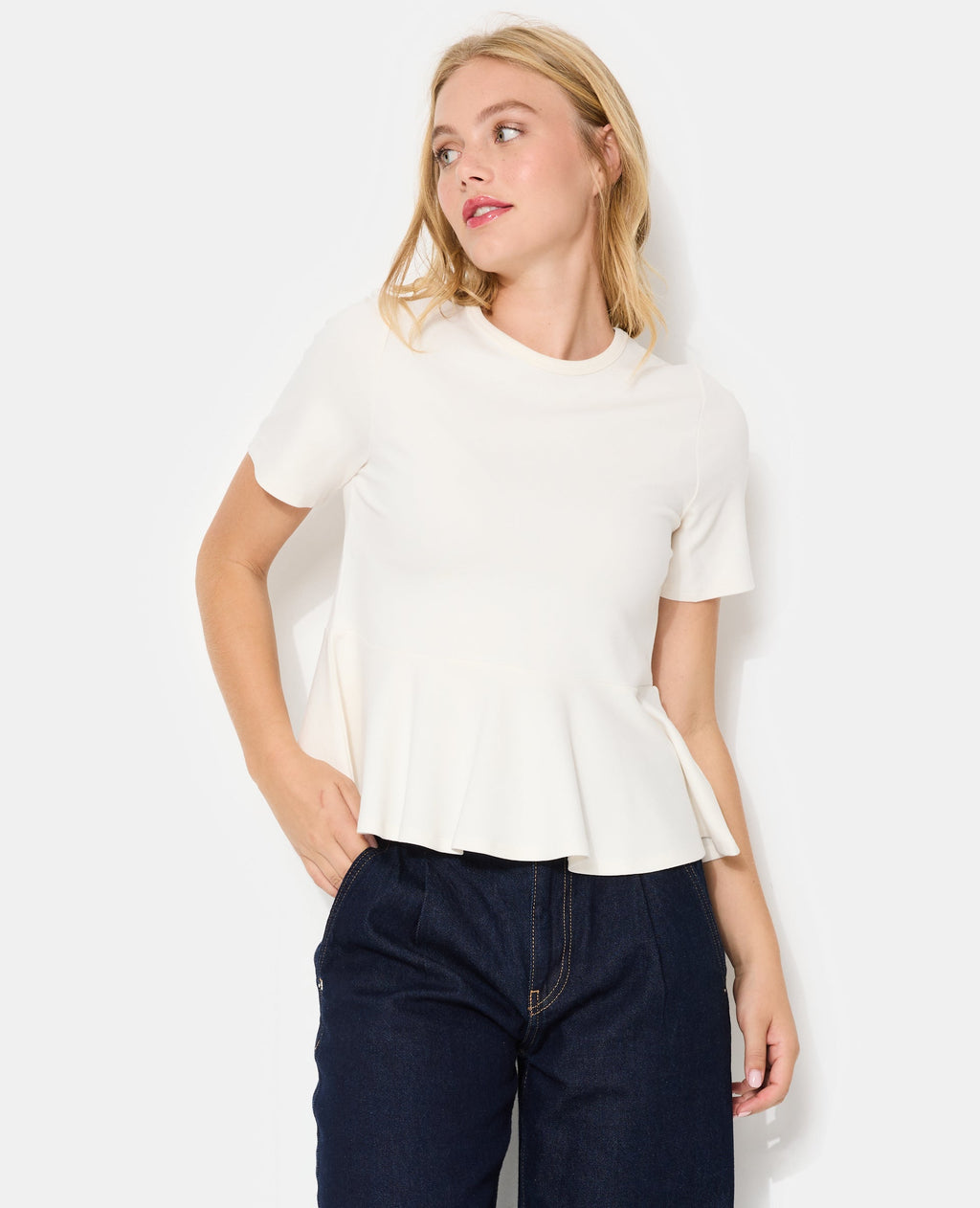 T-shirt peplum manches courtes