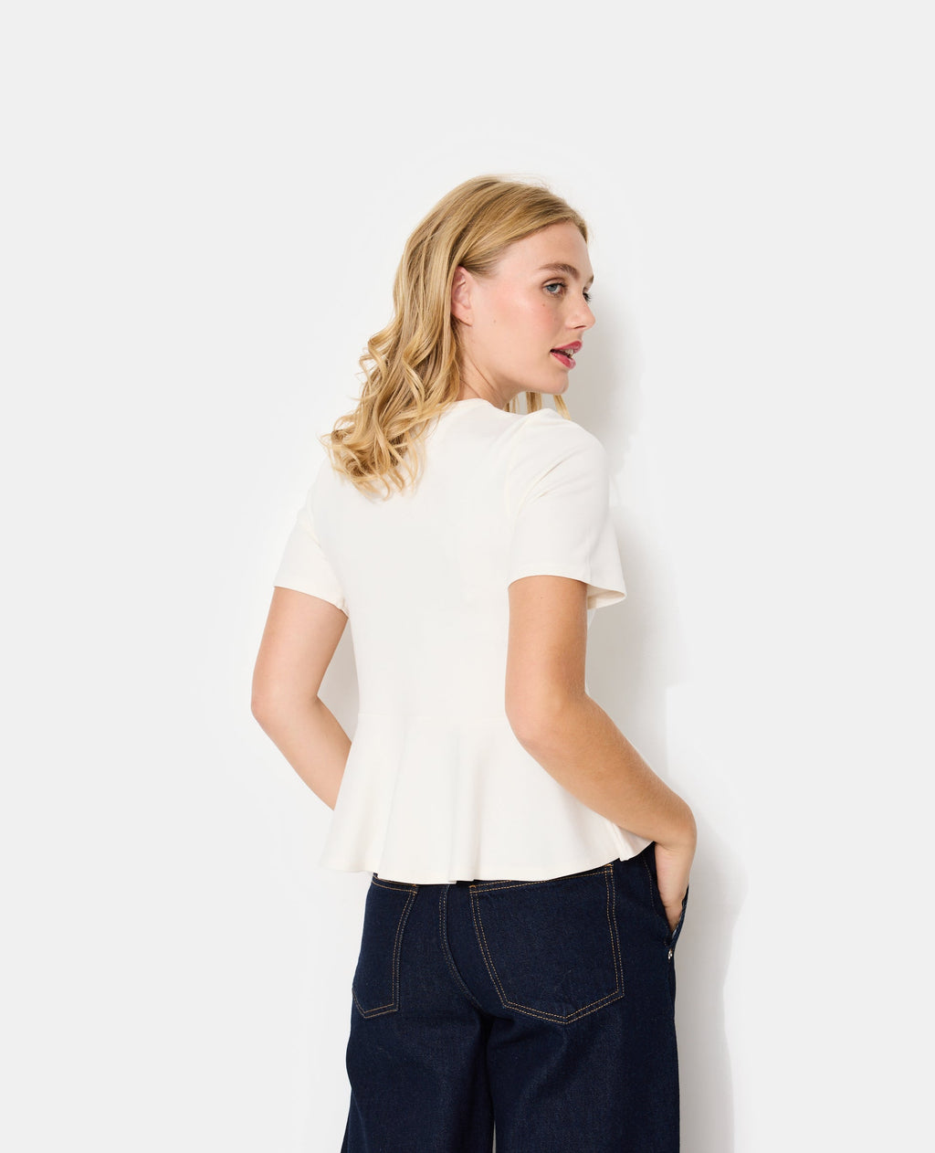 T-shirt peplum manches courtes