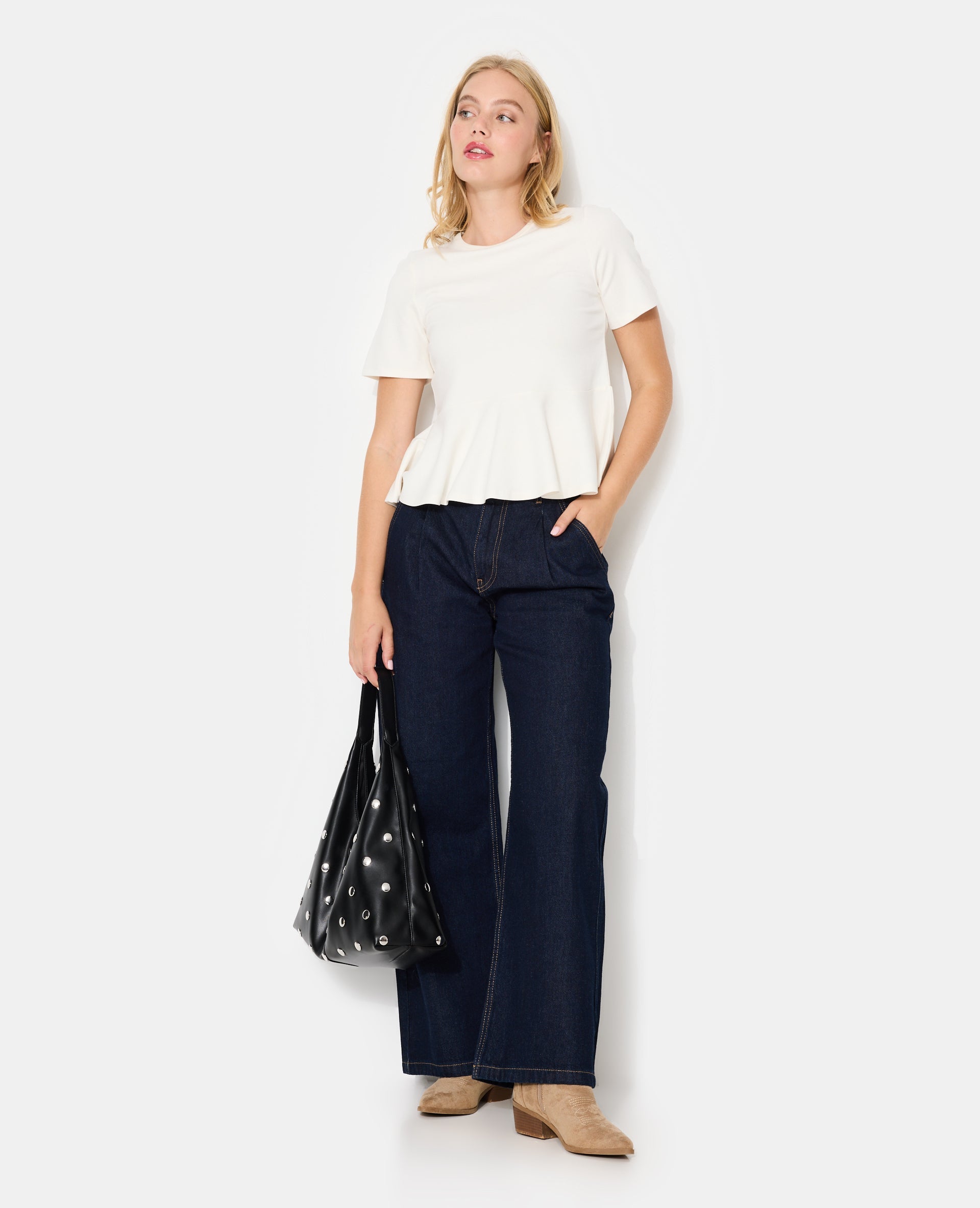 T-shirt peplum manches courtes