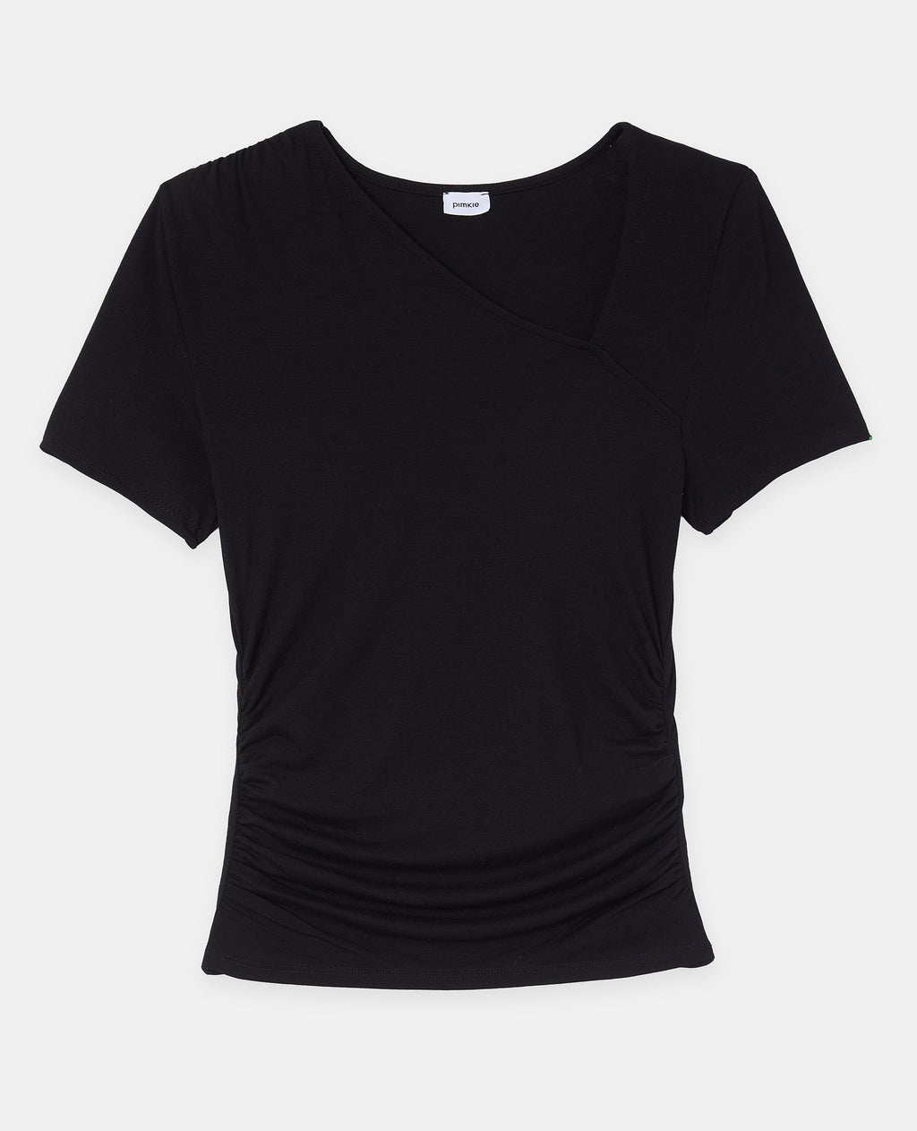 T-shirt avec encolure asymétrique et fronces