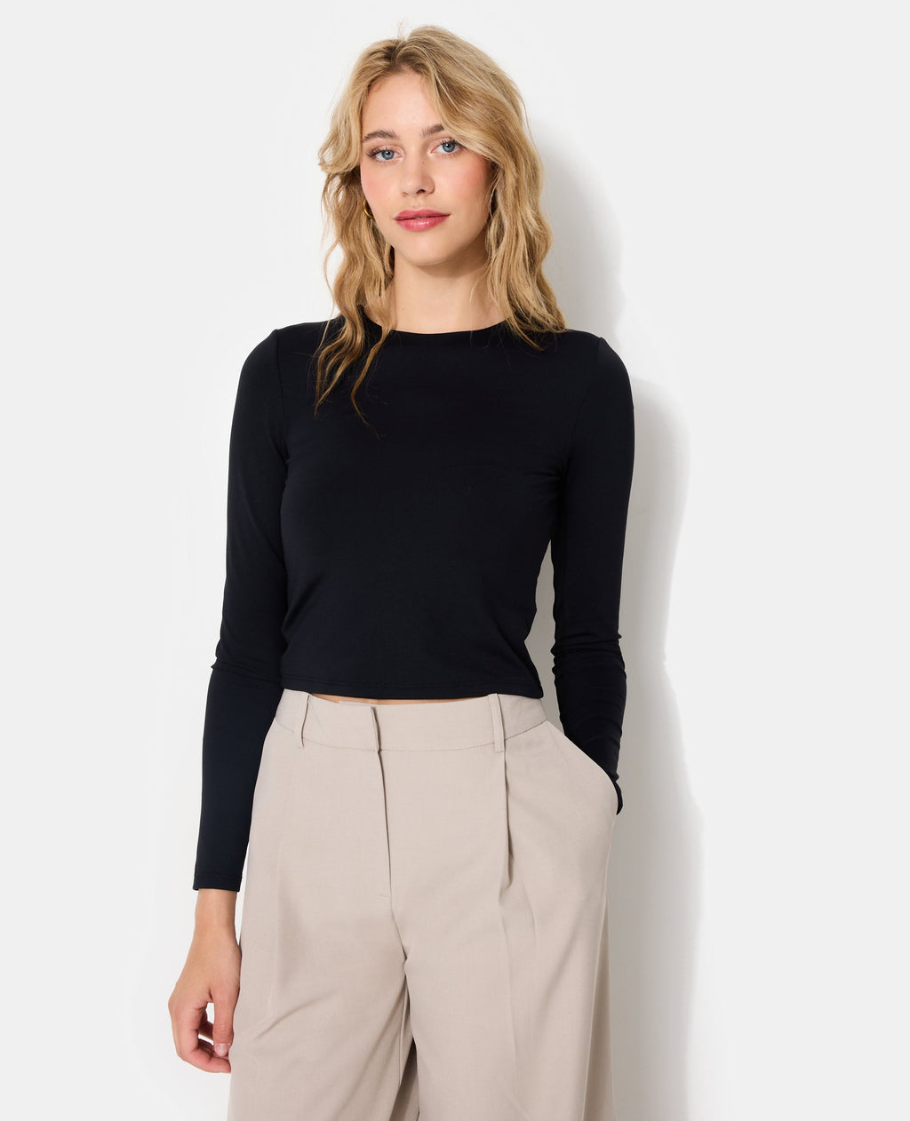 T-shirt manches longues en maille stretch