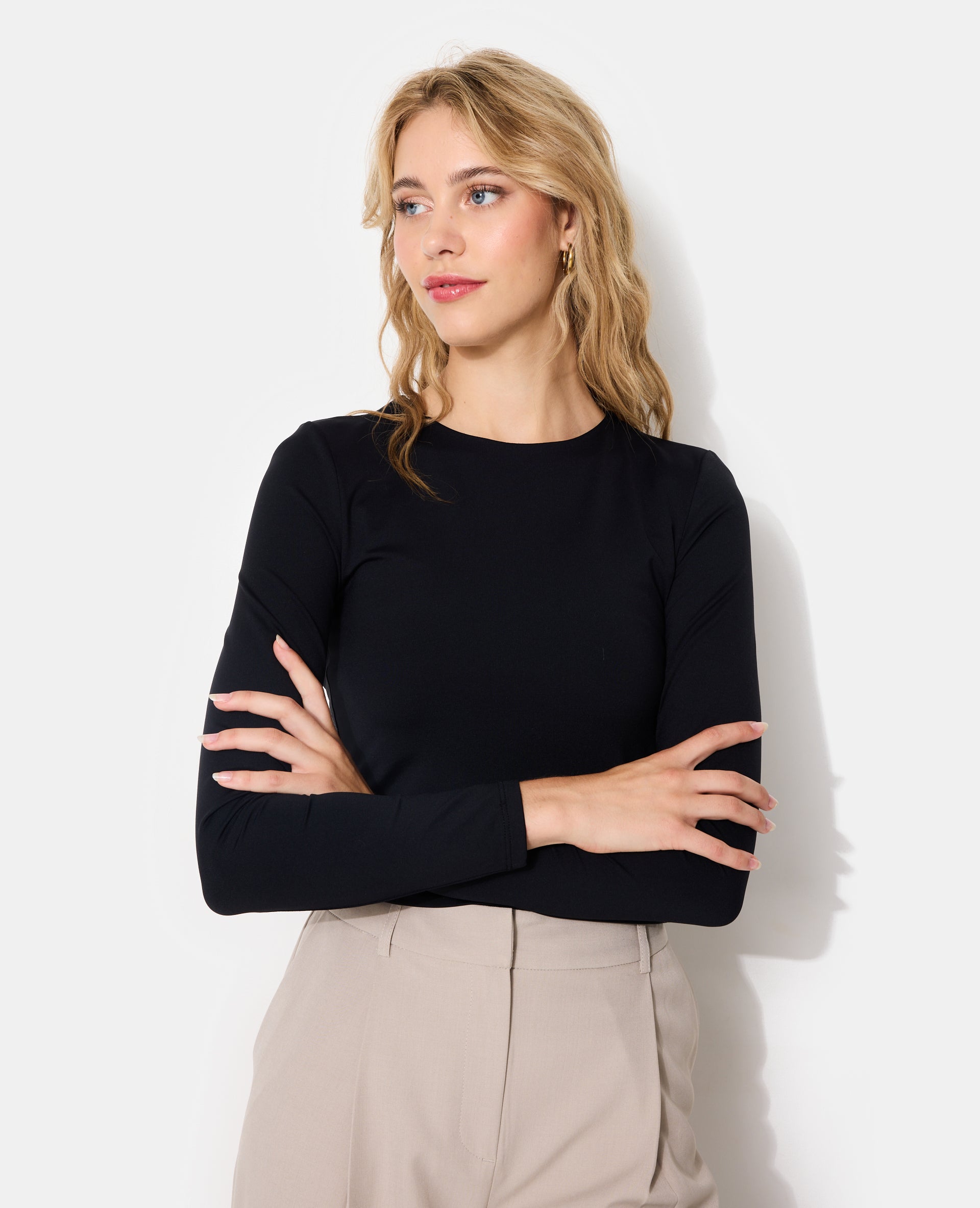 T-shirt manches longues en maille stretch