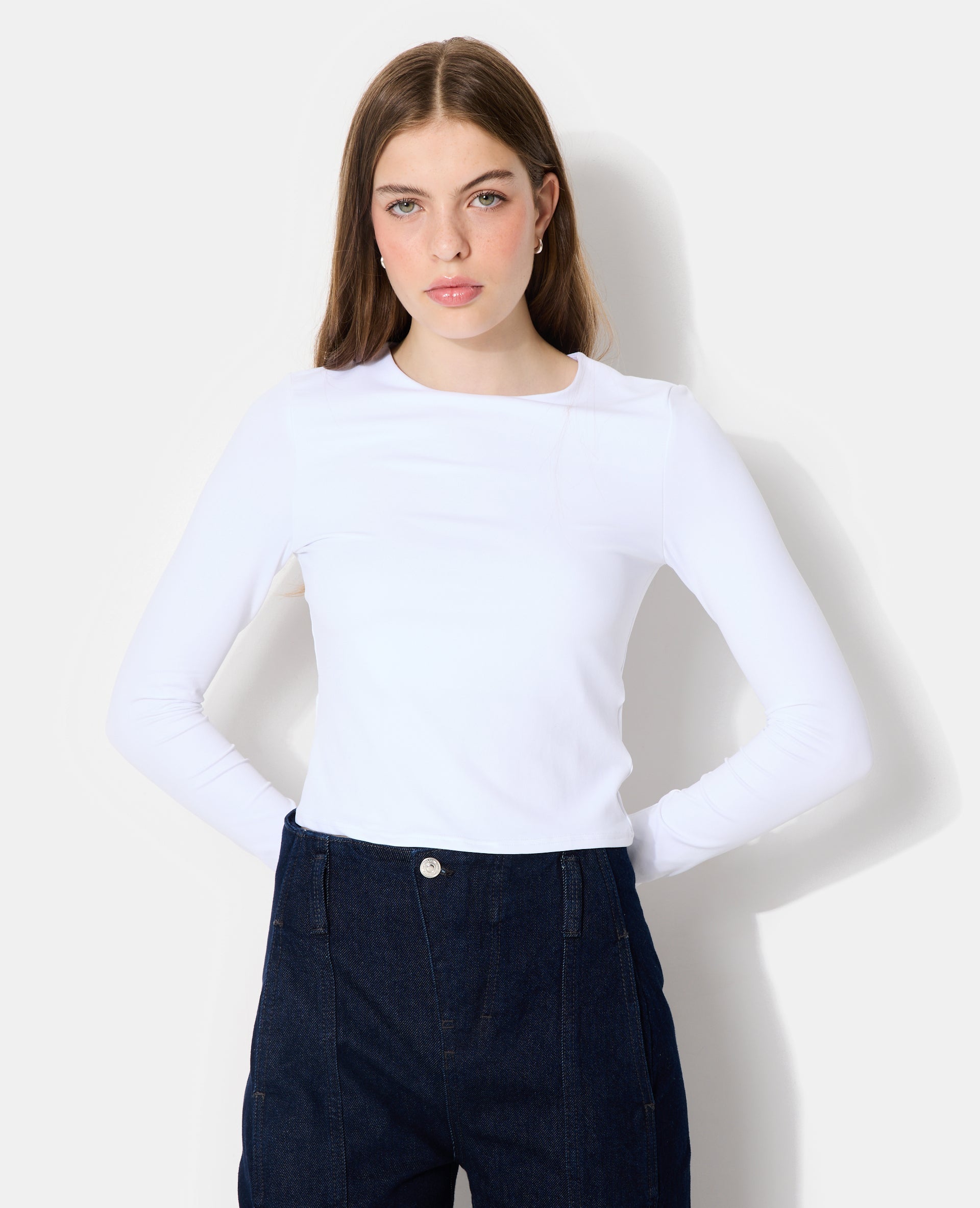 T-shirt manches longues en maille stretch