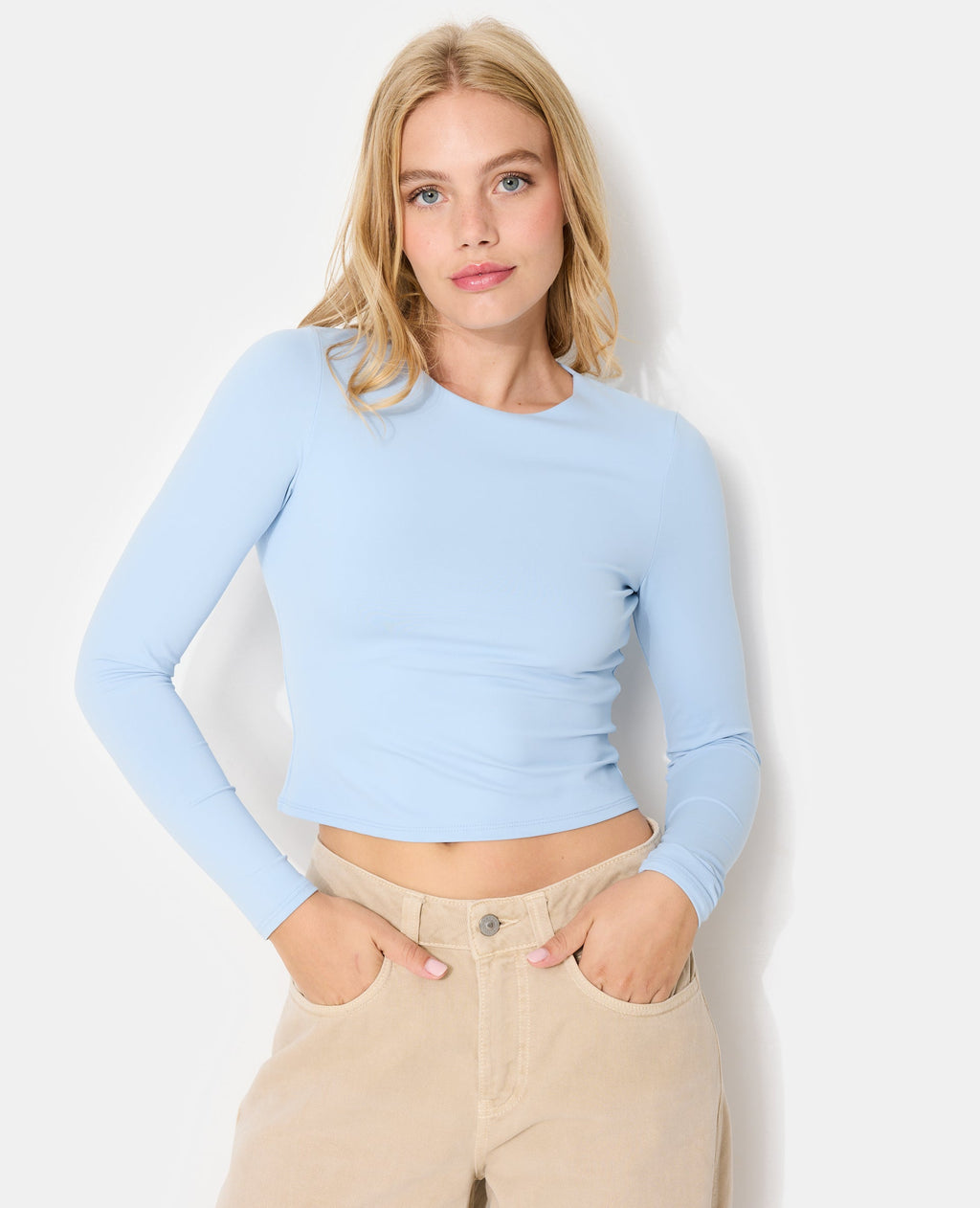 T-shirt manches longues en maille stretch