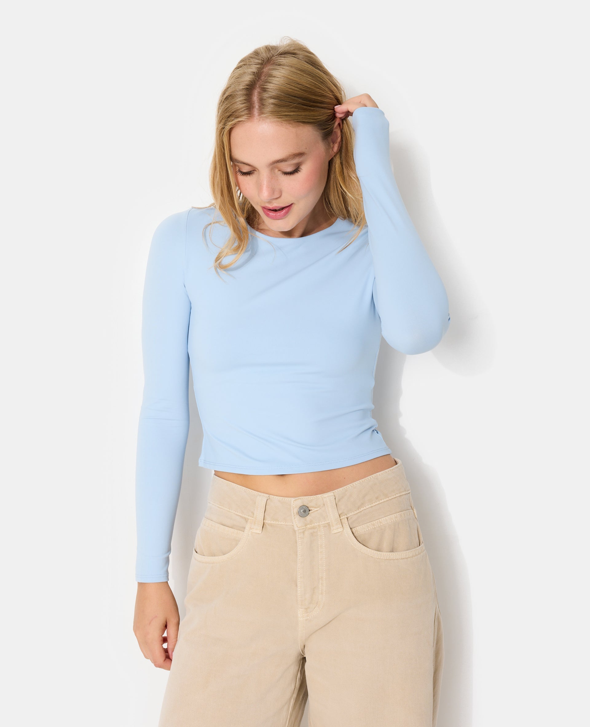 T-shirt manches longues en maille stretch