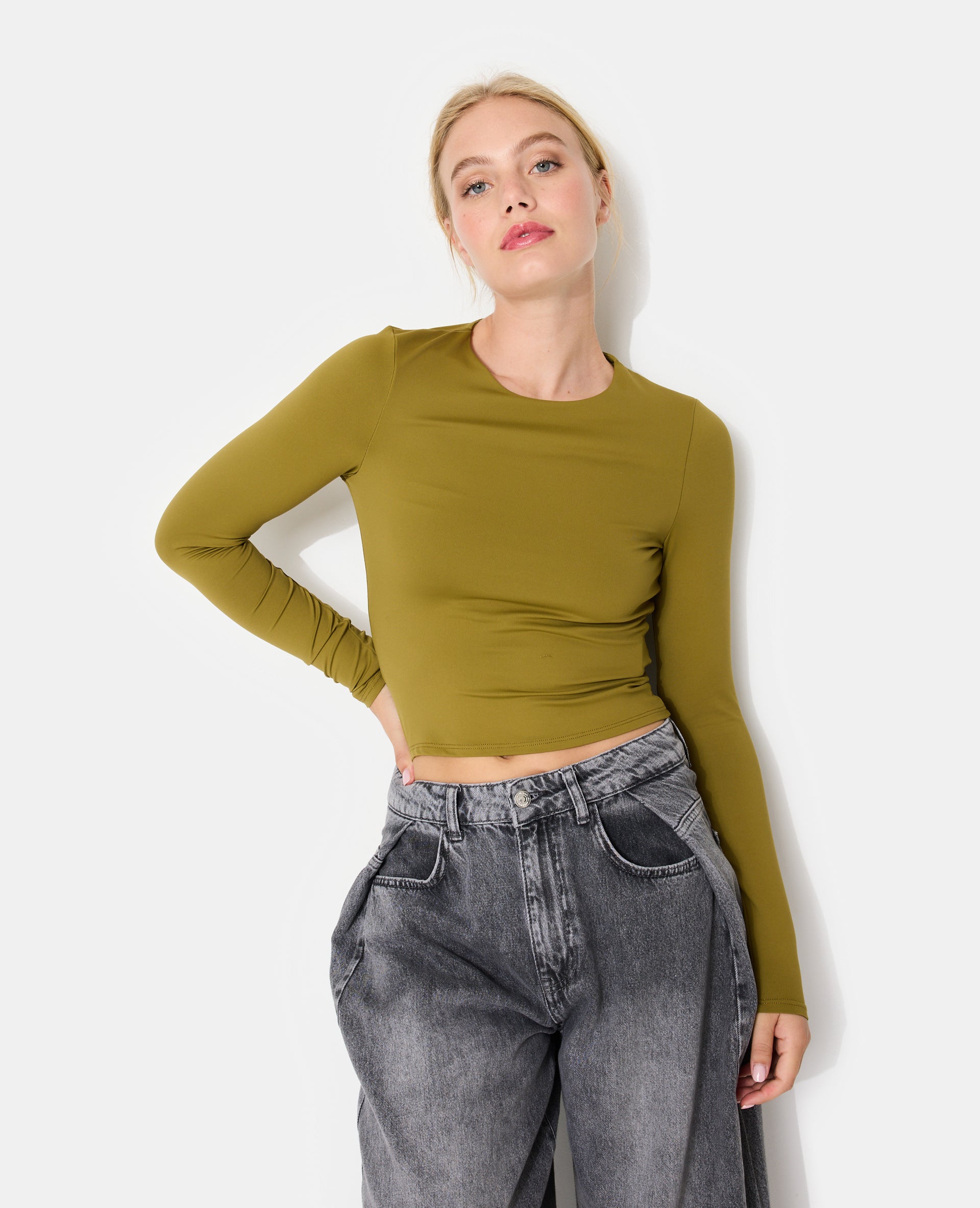 T-shirt manches longues en maille stretch