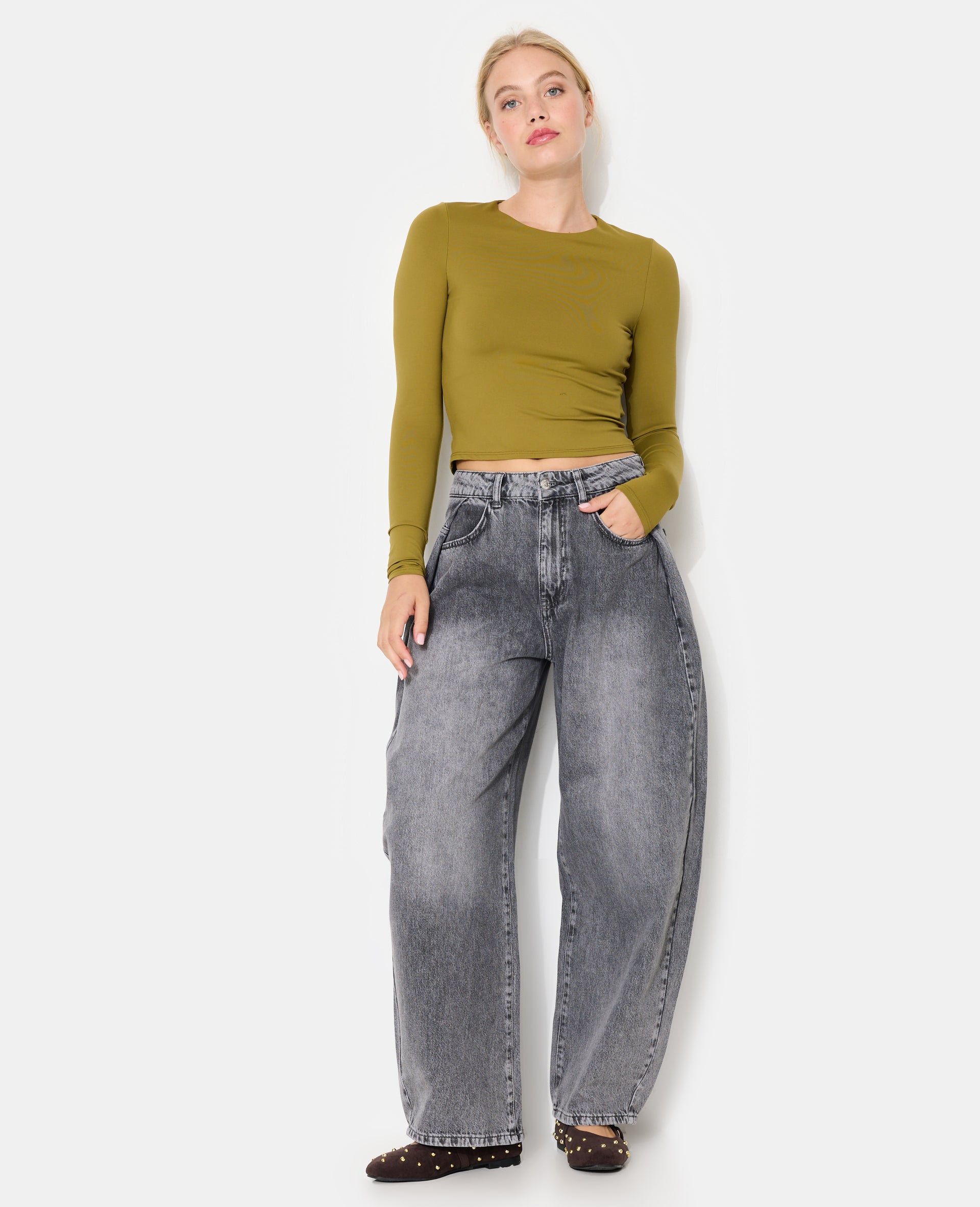 T-shirt manches longues en maille stretch