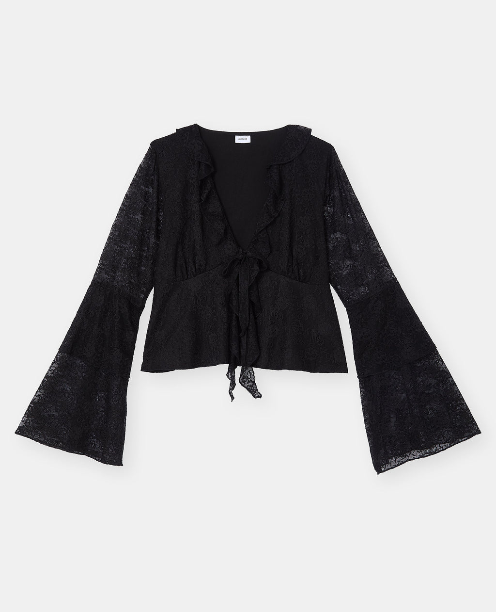 Blouse en dentelle avec volants et manches flare