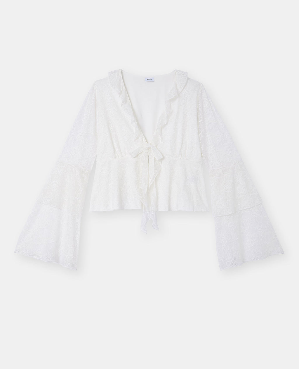 Blouse en dentelle avec volants et manches flare