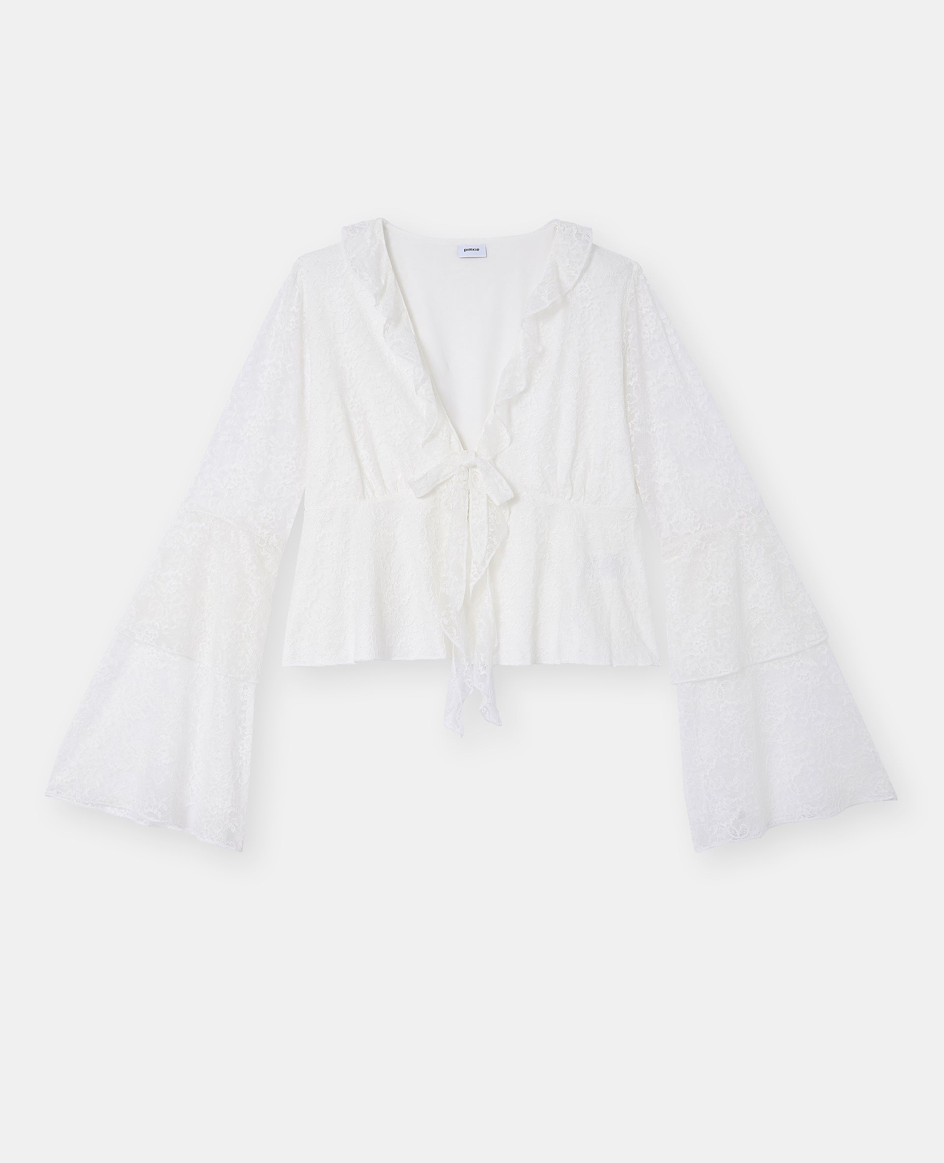 Blouse en dentelle avec volants et manches flare