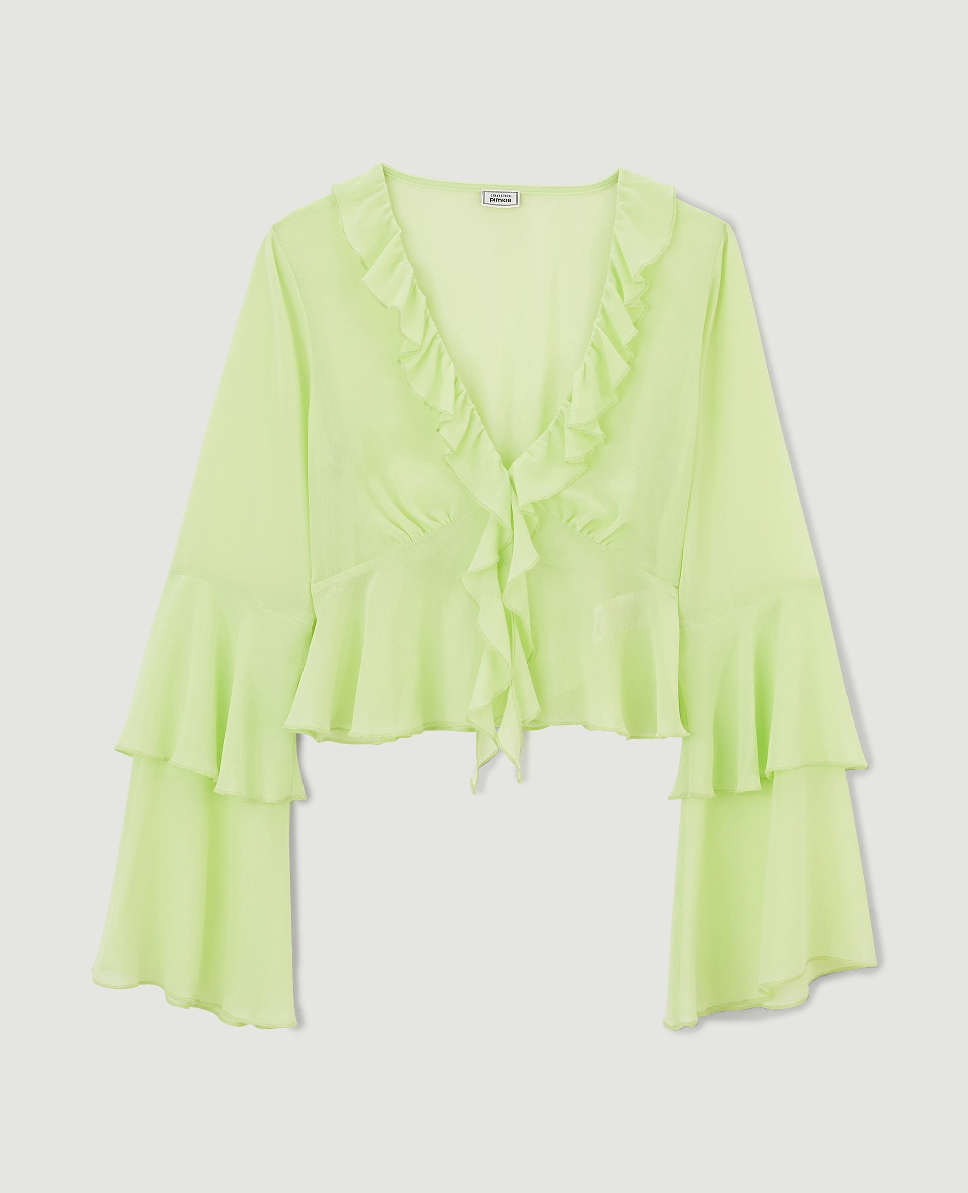Blouse avec volants en voile
