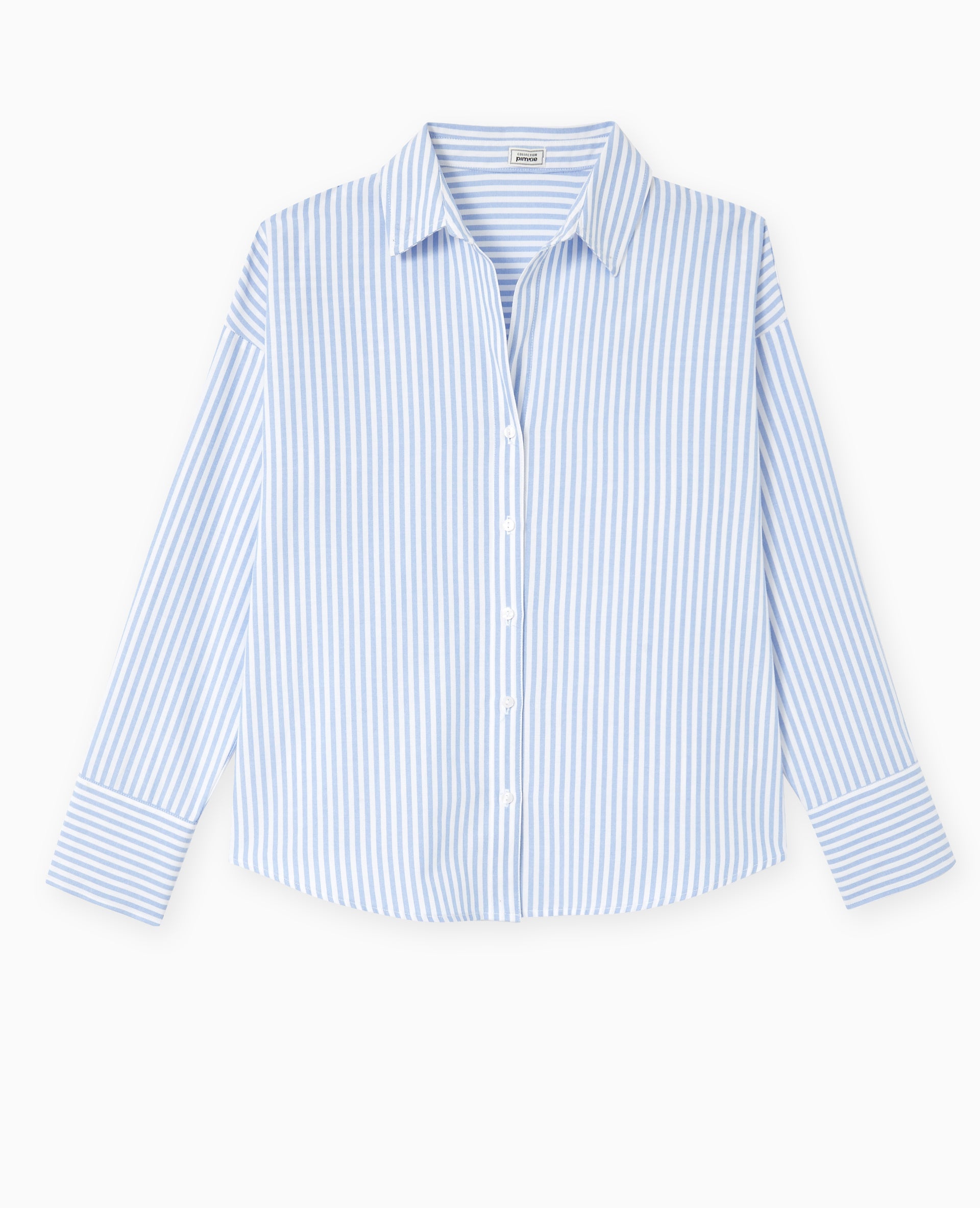 Chemise oversize rayée col ouvert