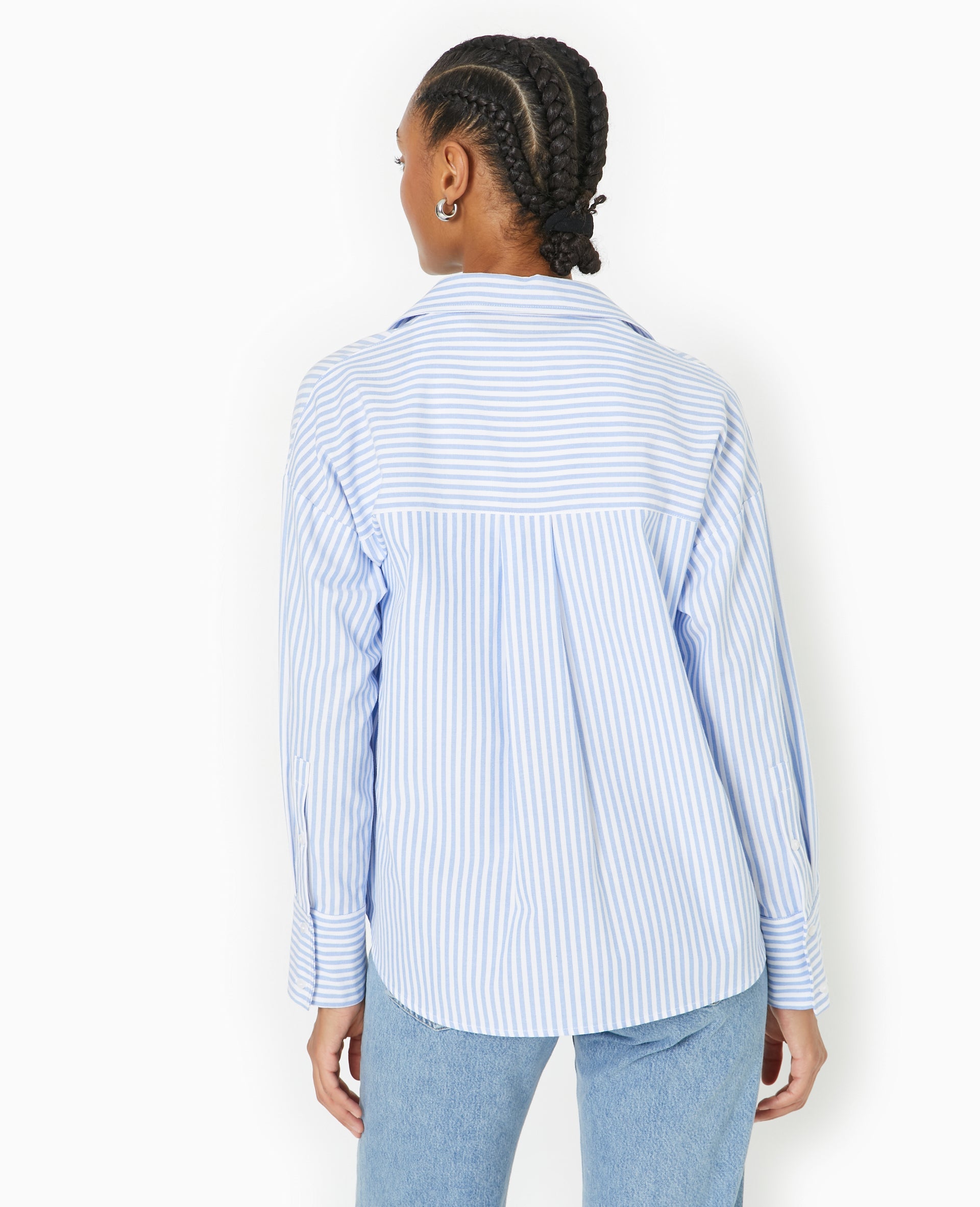 Chemise oversize rayée col ouvert