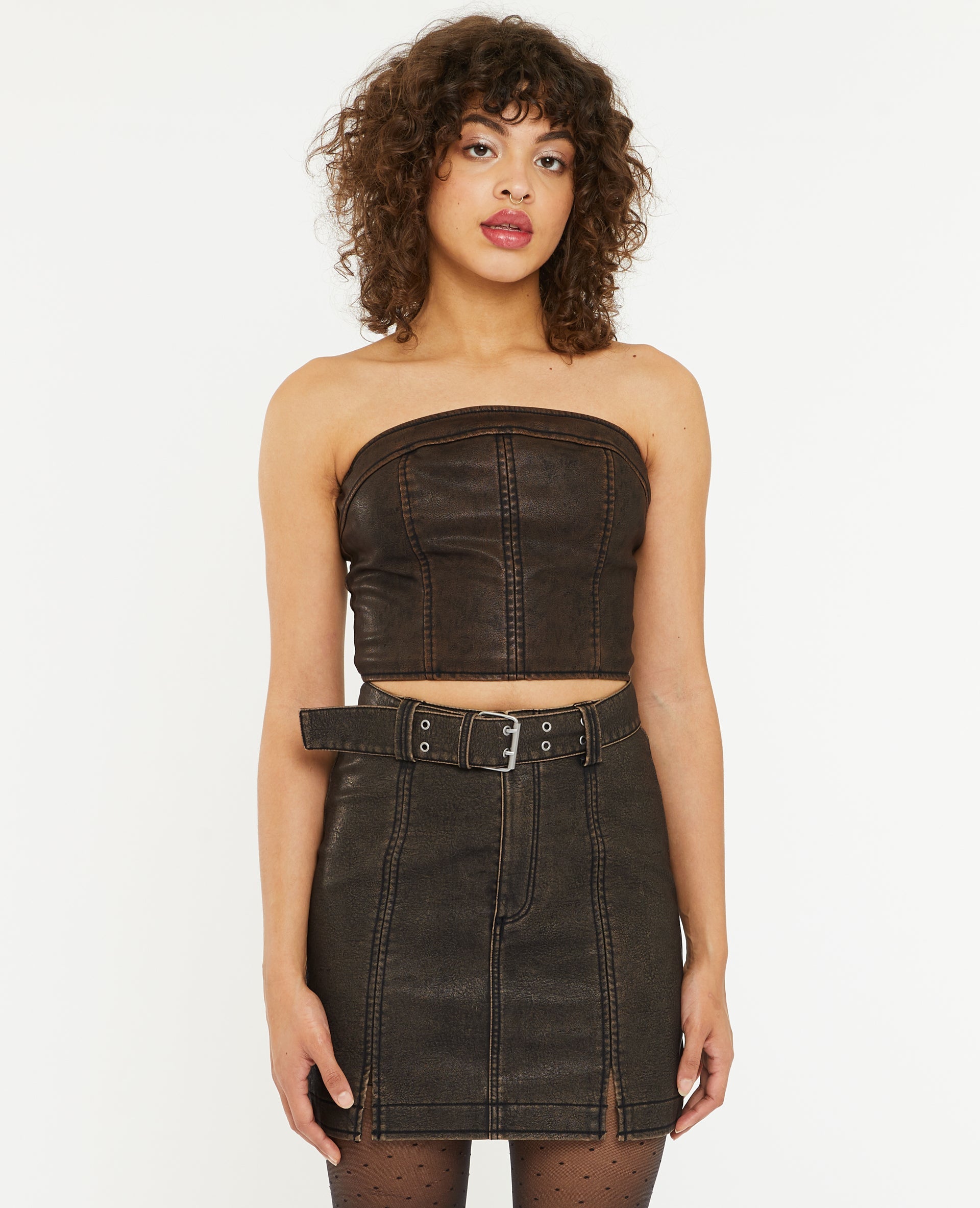 Top bustier en simili