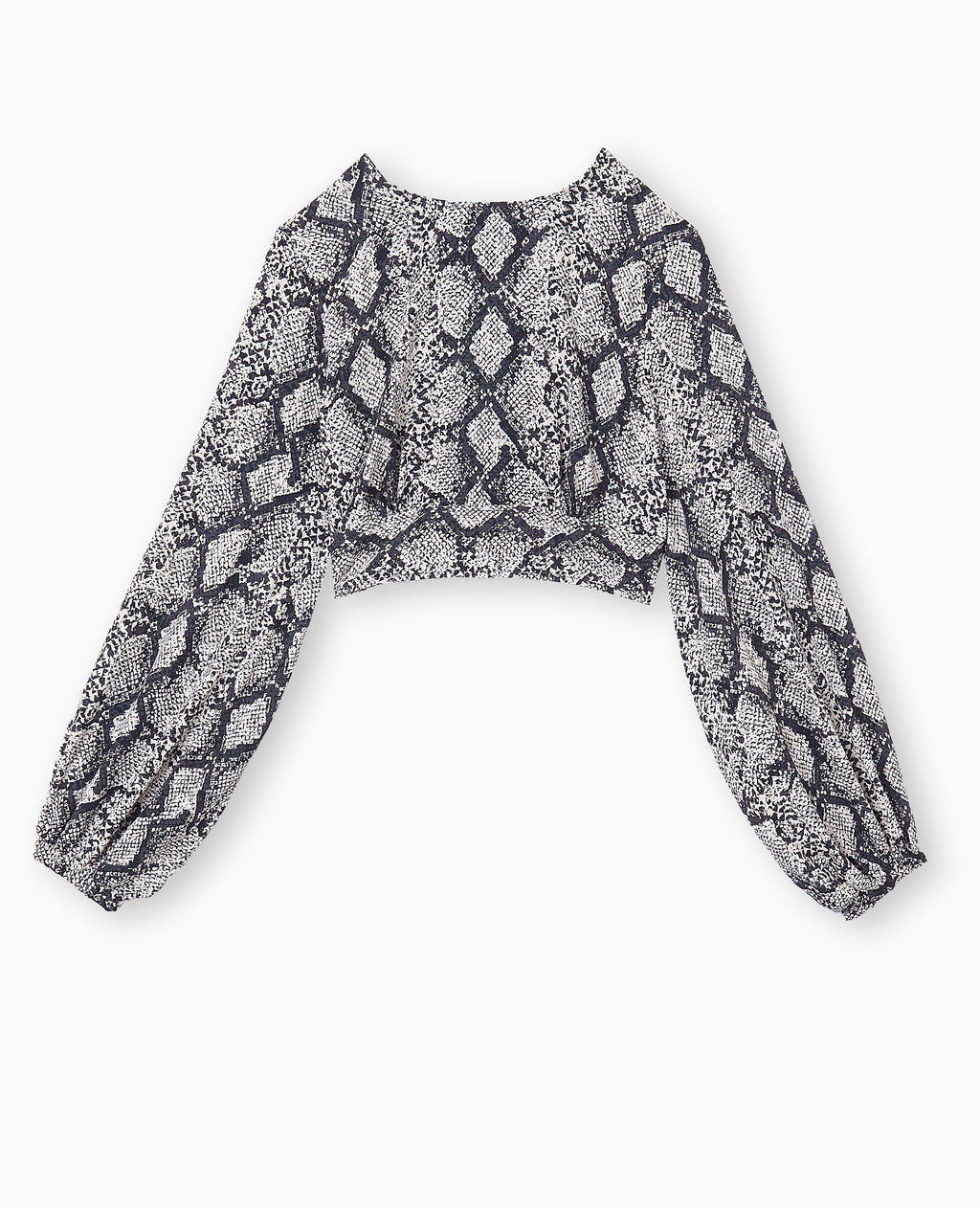 Blouse courte avec découpe dos motif python